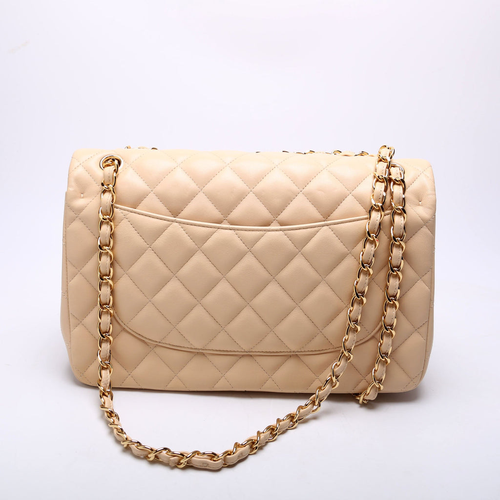 Classic Flap Jumbo Lambskin 24M Cream