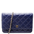 Wallet On Chain Quilted Caviar Blue