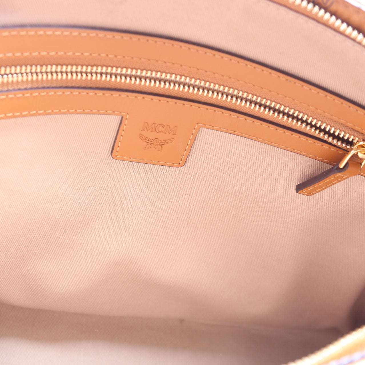 Visetos Large Zip Pouch Cognac