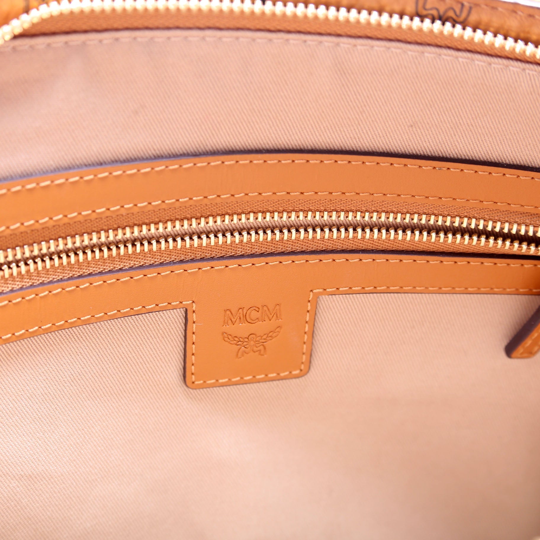 Visetos Large Zip Pouch Cognac