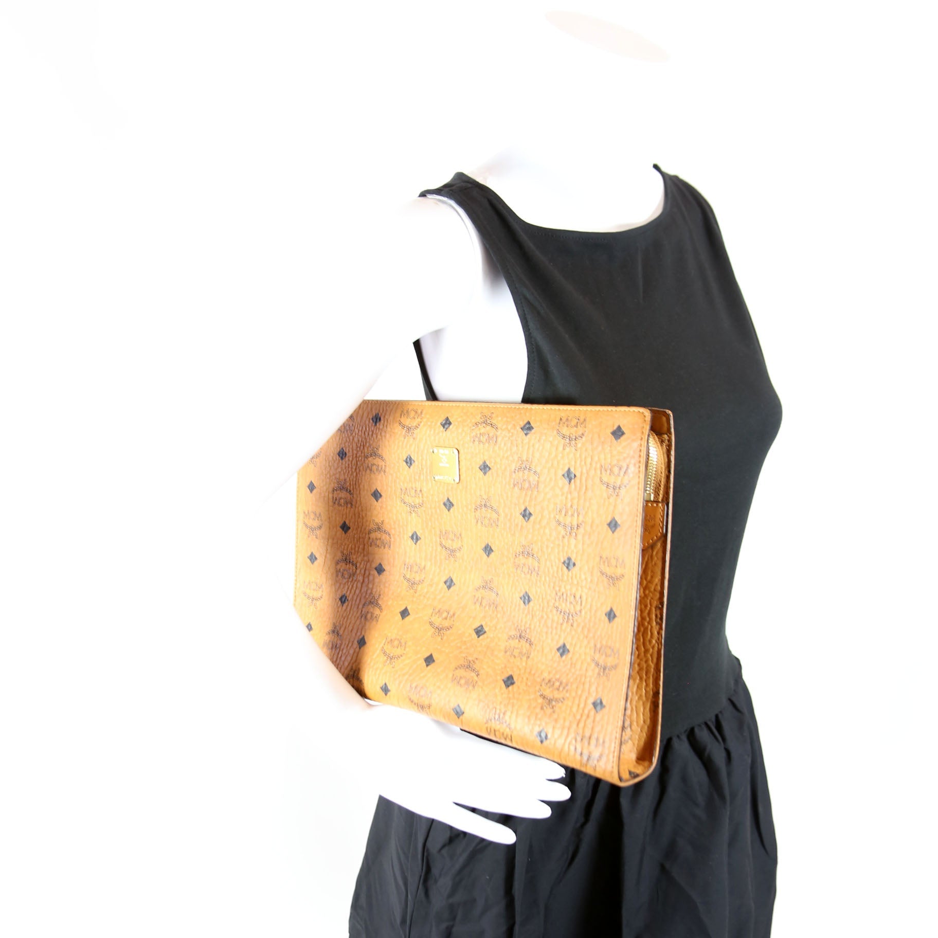 Visetos Large Zip Pouch Cognac