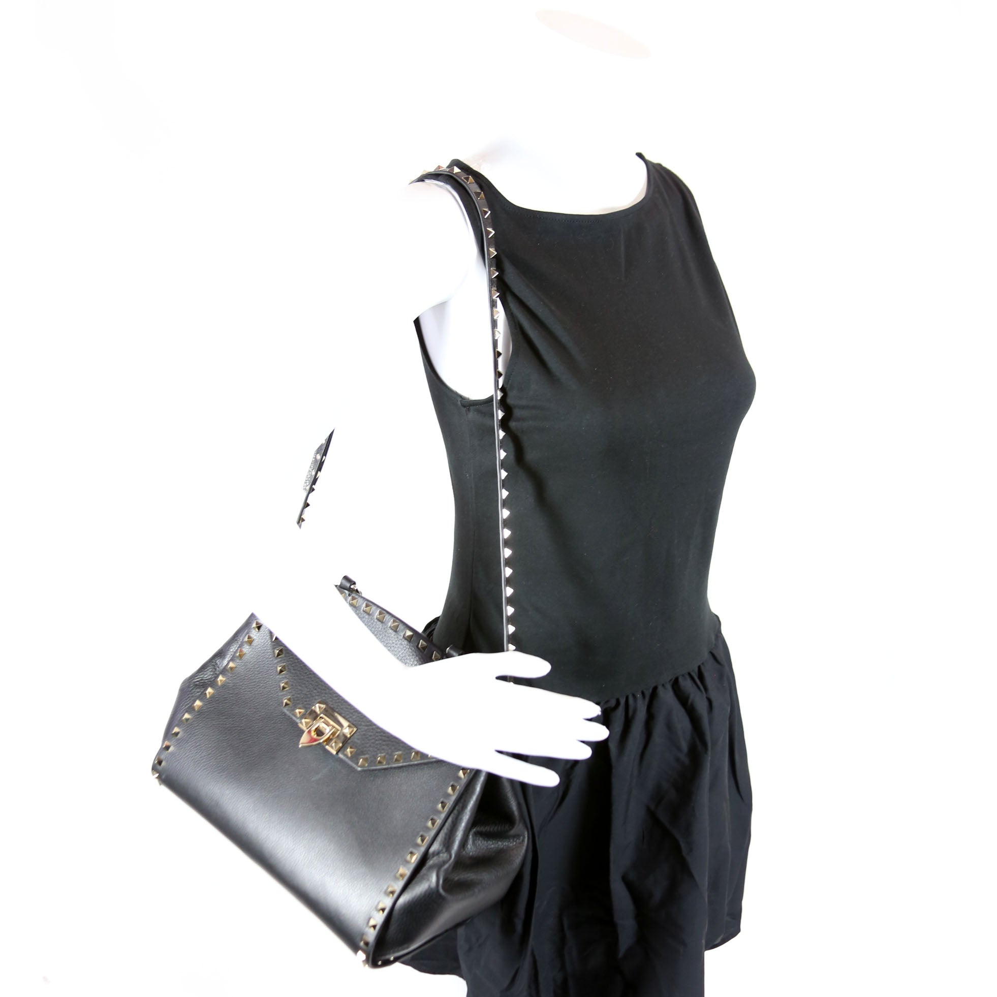 Rockstud Single Handle Bag Black