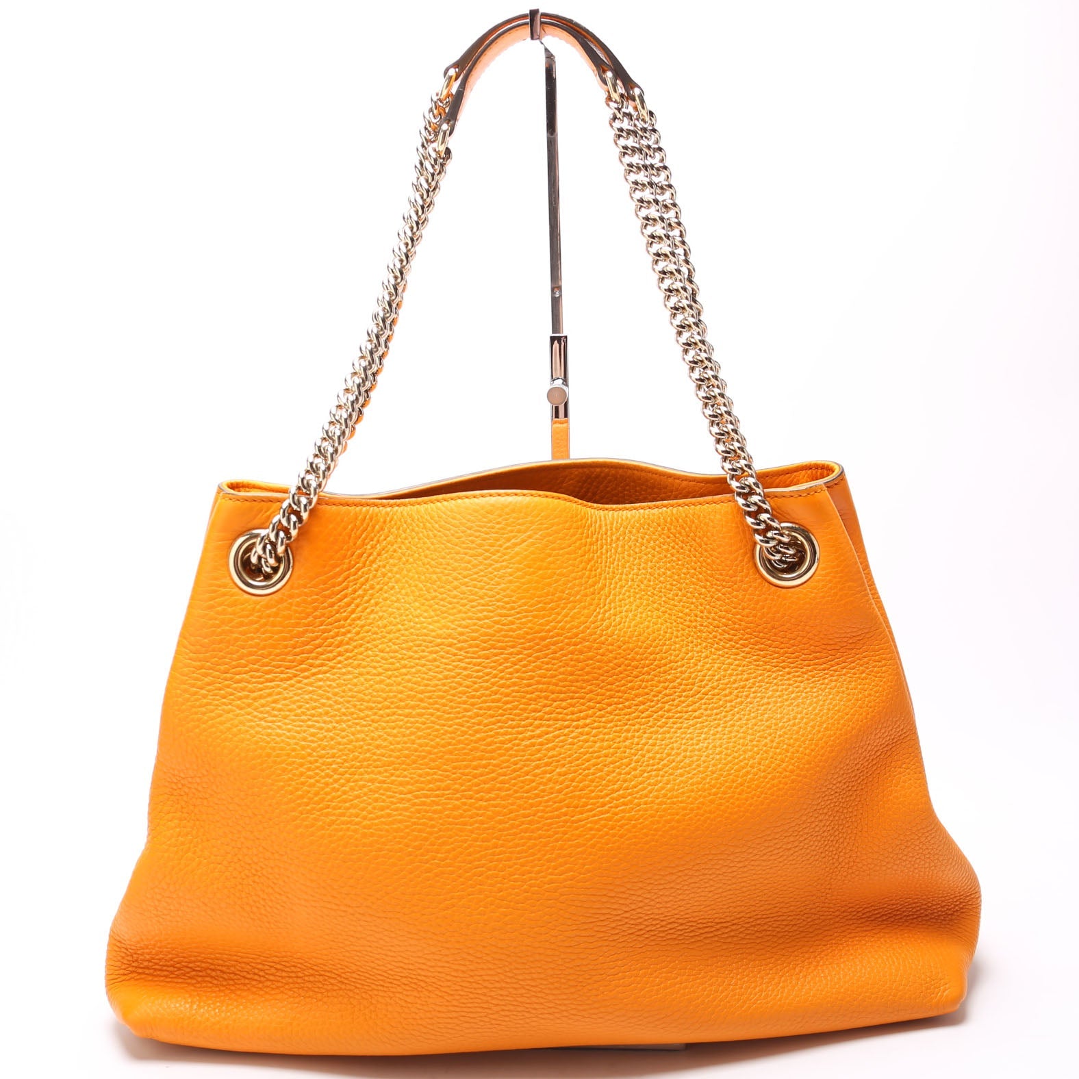 308982 Soho Leather Shoulder Medium Tangerine