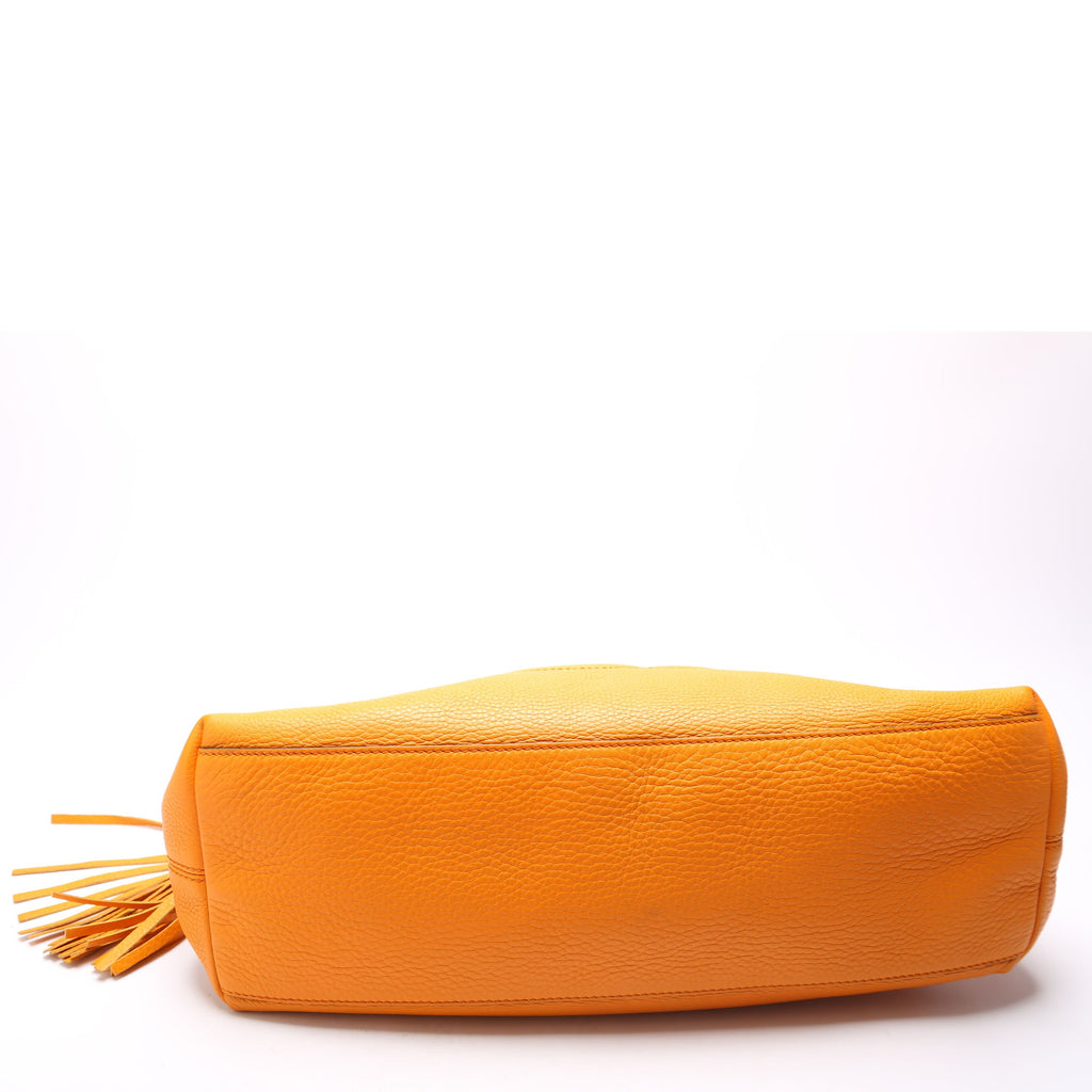 308982 Soho Leather Shoulder Medium Tangerine