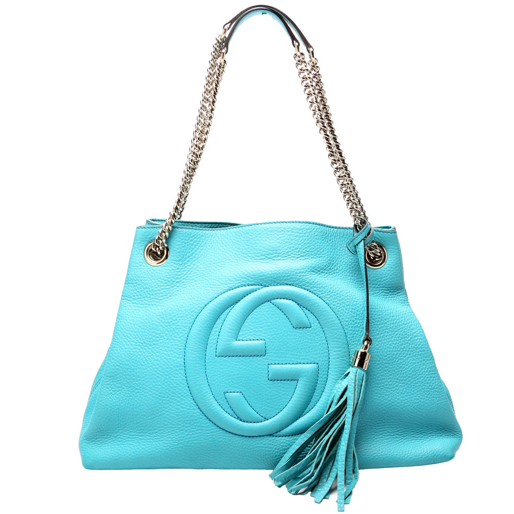 308982 Soho Leather Shoulder Medium Teal