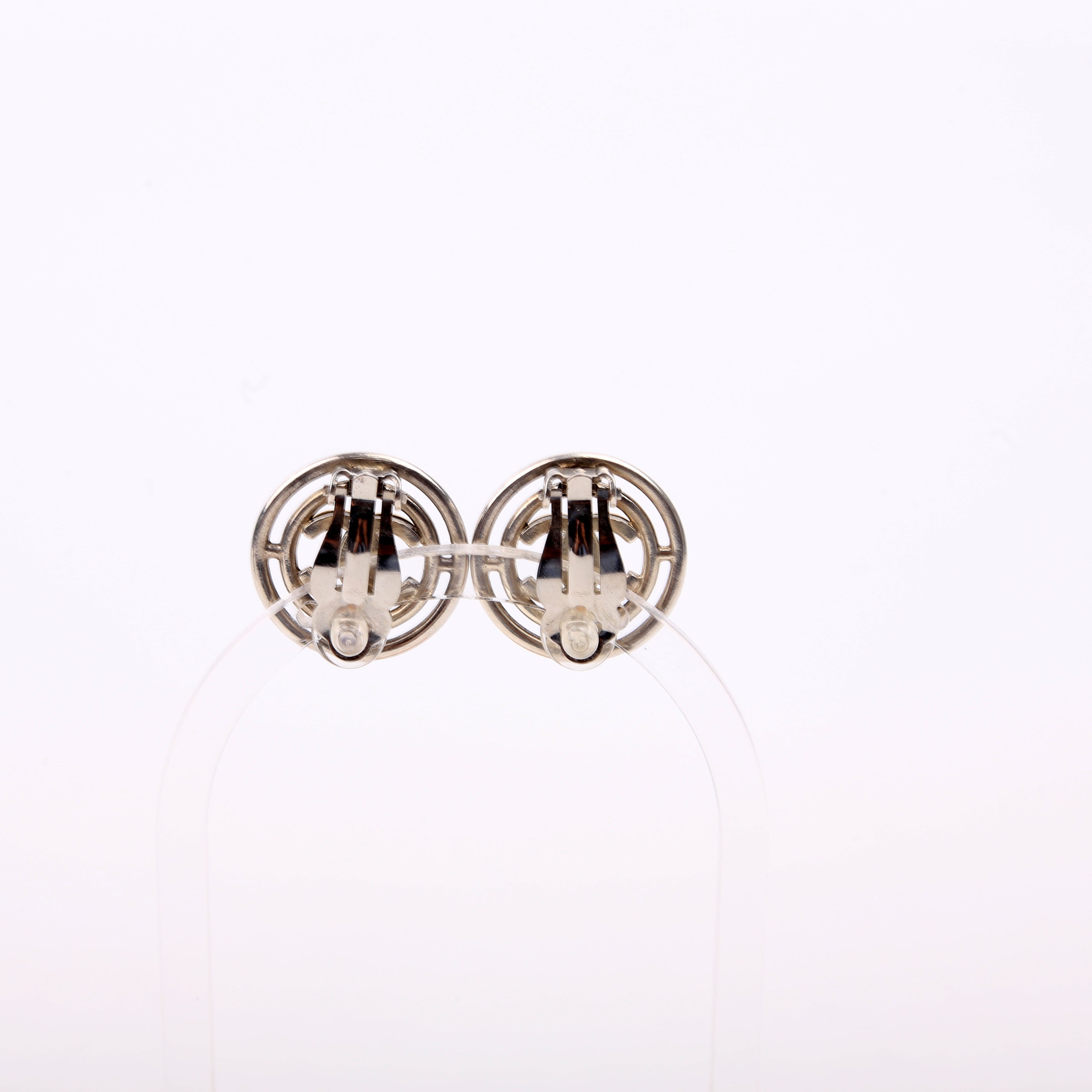 Coco Mark Round Clip On Earrings Silver/Gold
