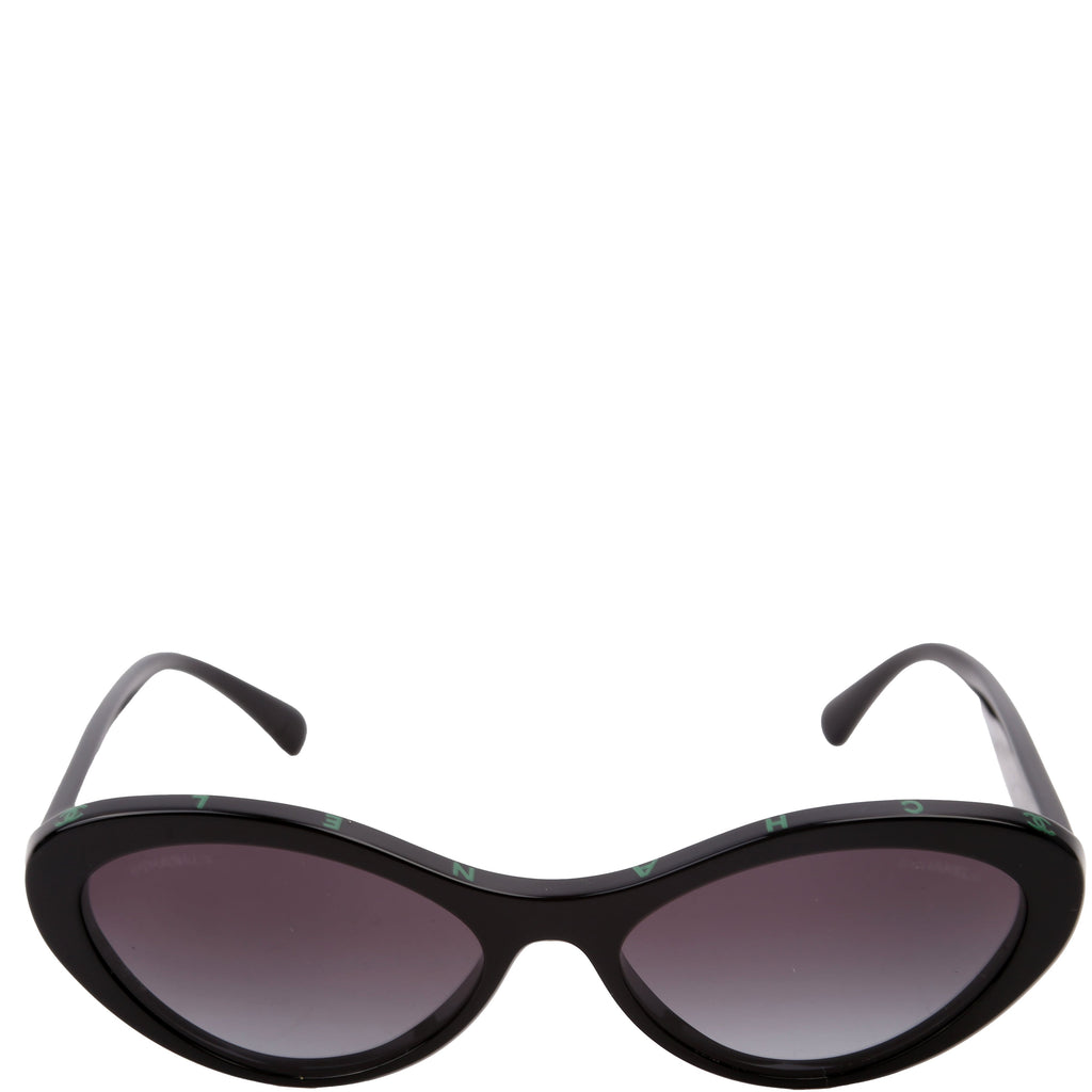 5416 Oval Acetate Polarized Sunglasses Black