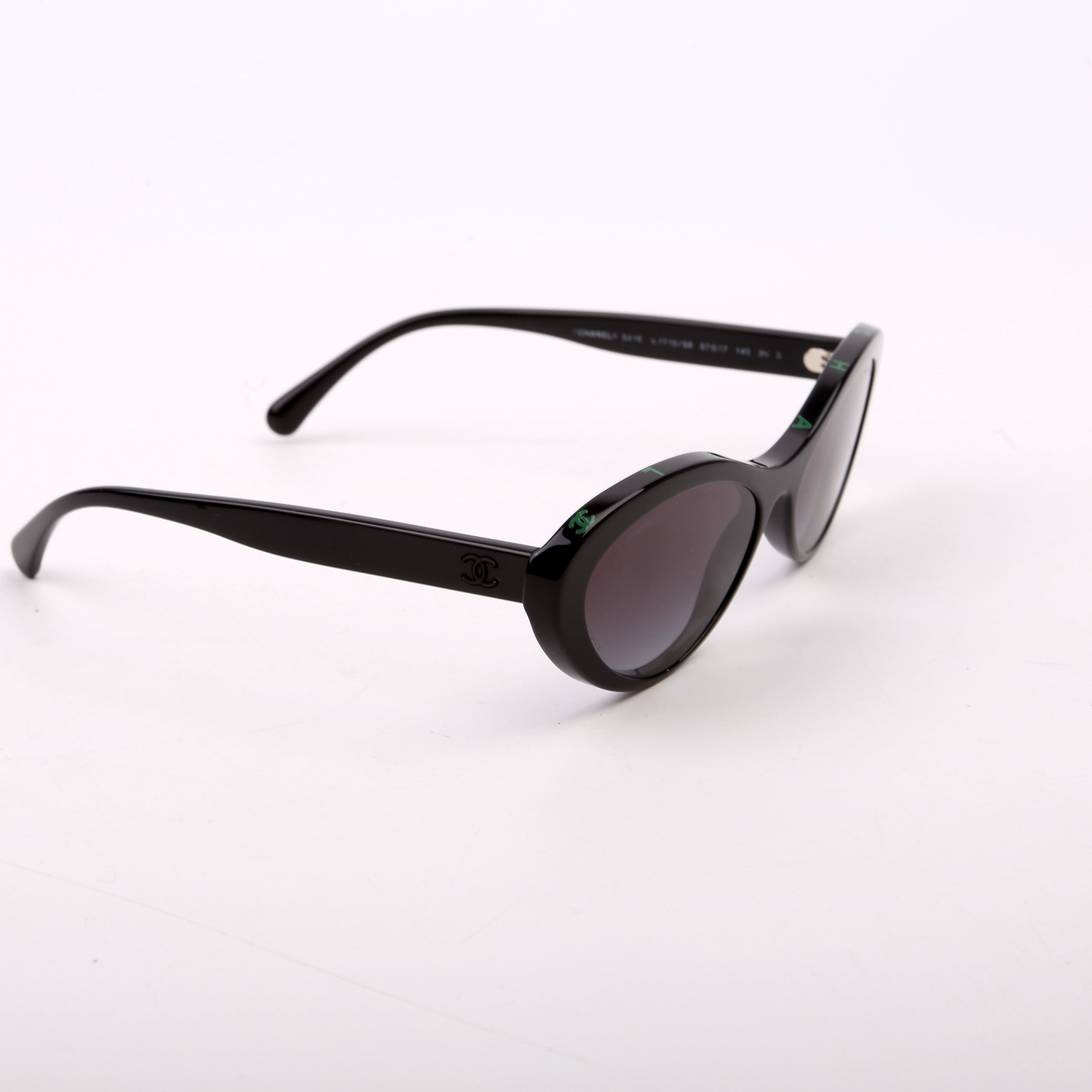 5416 Oval Acetate Polarized Sunglasses Black