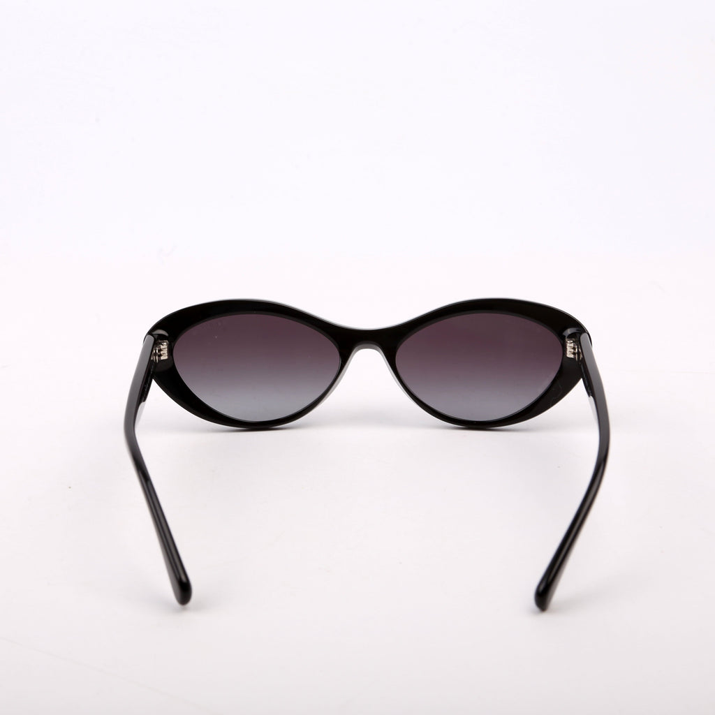 5416 Oval Acetate Polarized Sunglasses Black