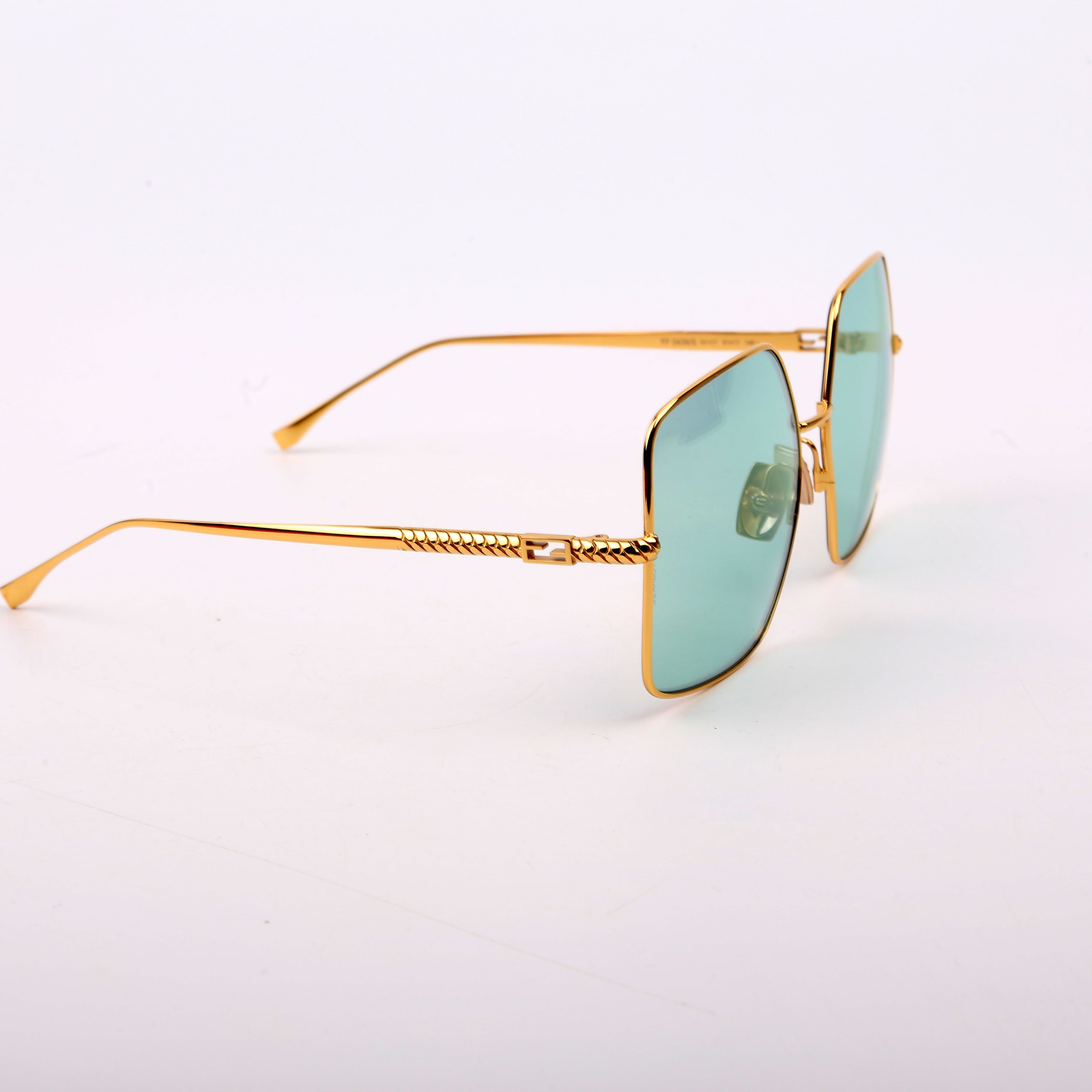 FF0439S Square Sunglasses Gold/Teal