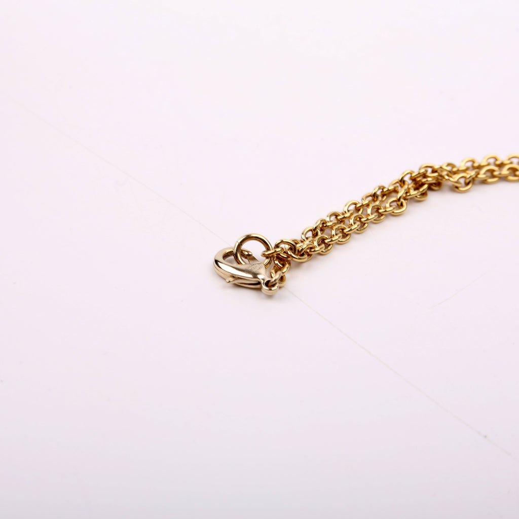 Beaded CC Large Pendant Necklace Gold