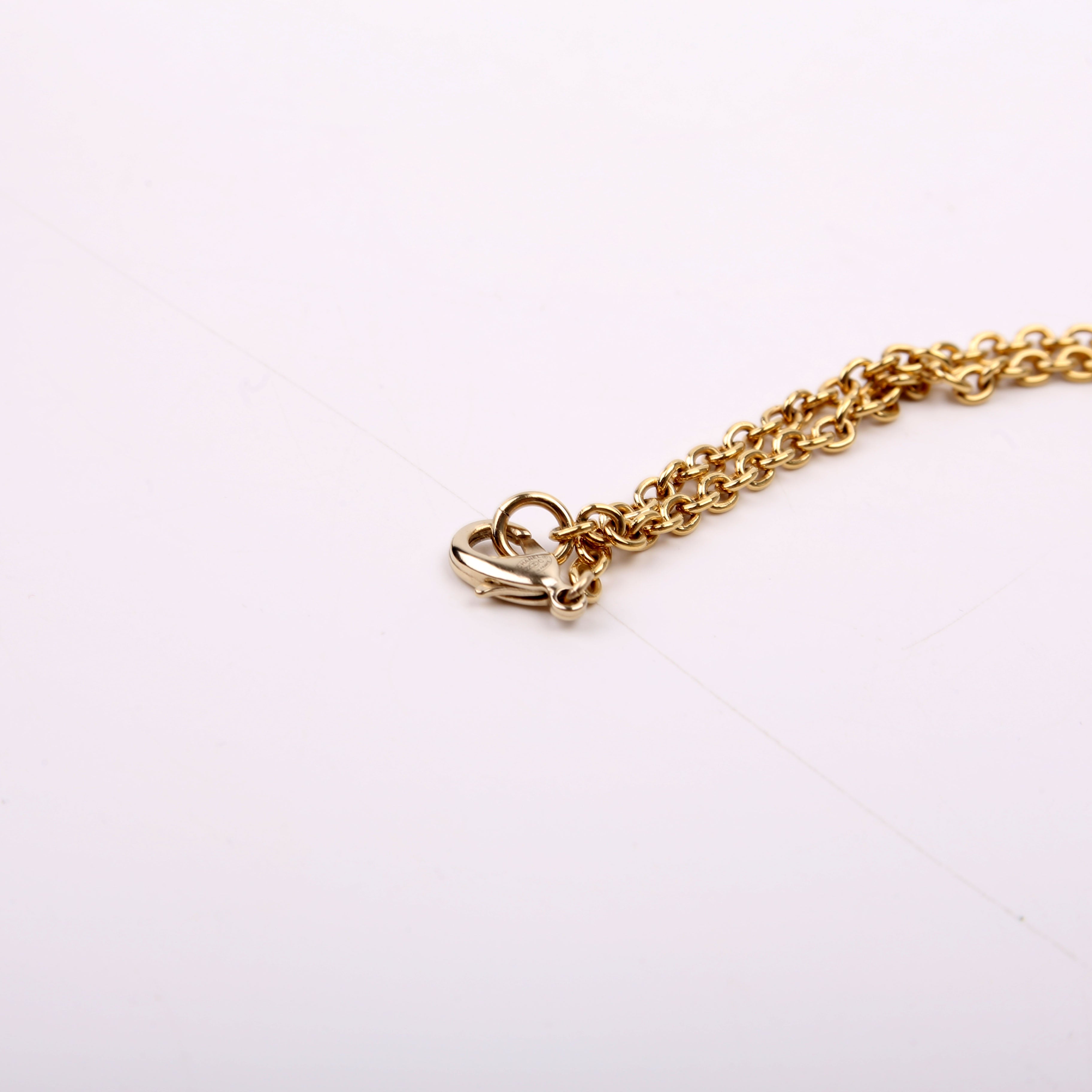 Beaded CC Large Pendant Necklace Gold