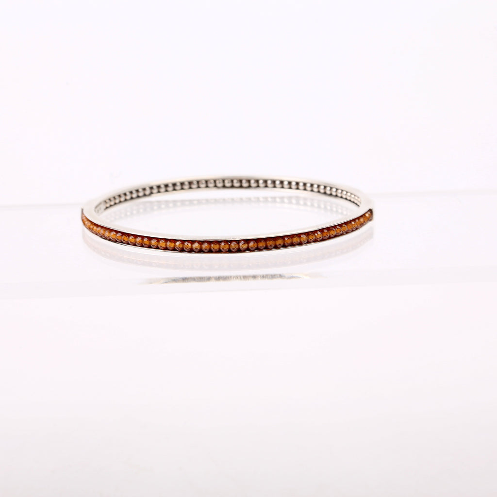 Garnet Bangle 3MM Bracelet 925/Brown
