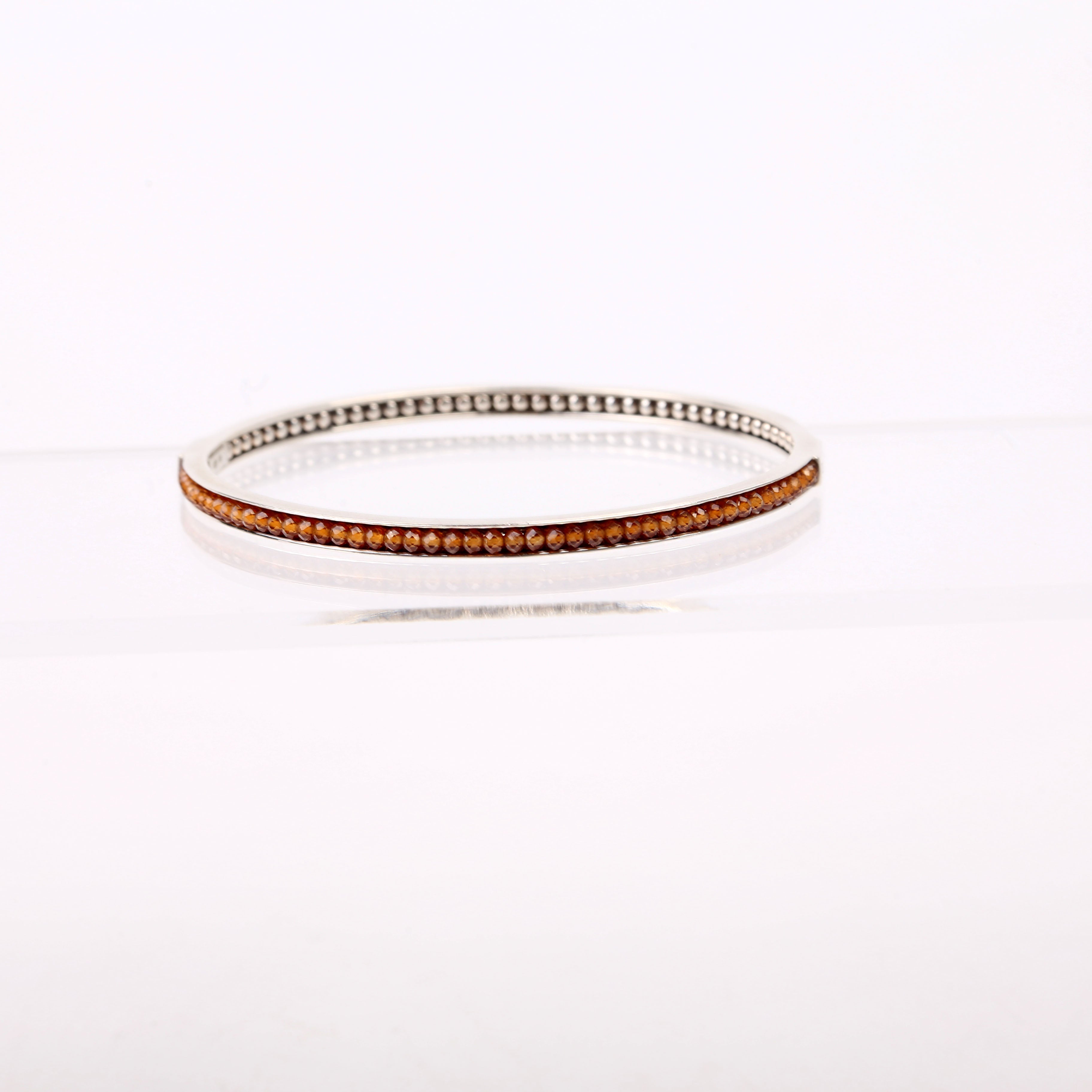 Garnet Bangle 3MM Bracelet 925/Brown