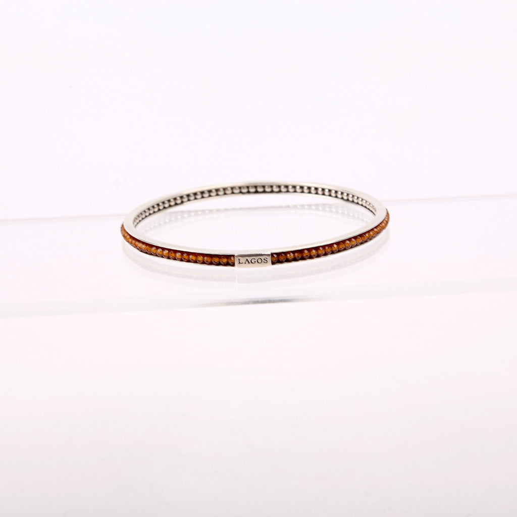 Garnet Bangle 3MM Bracelet 925/Brown