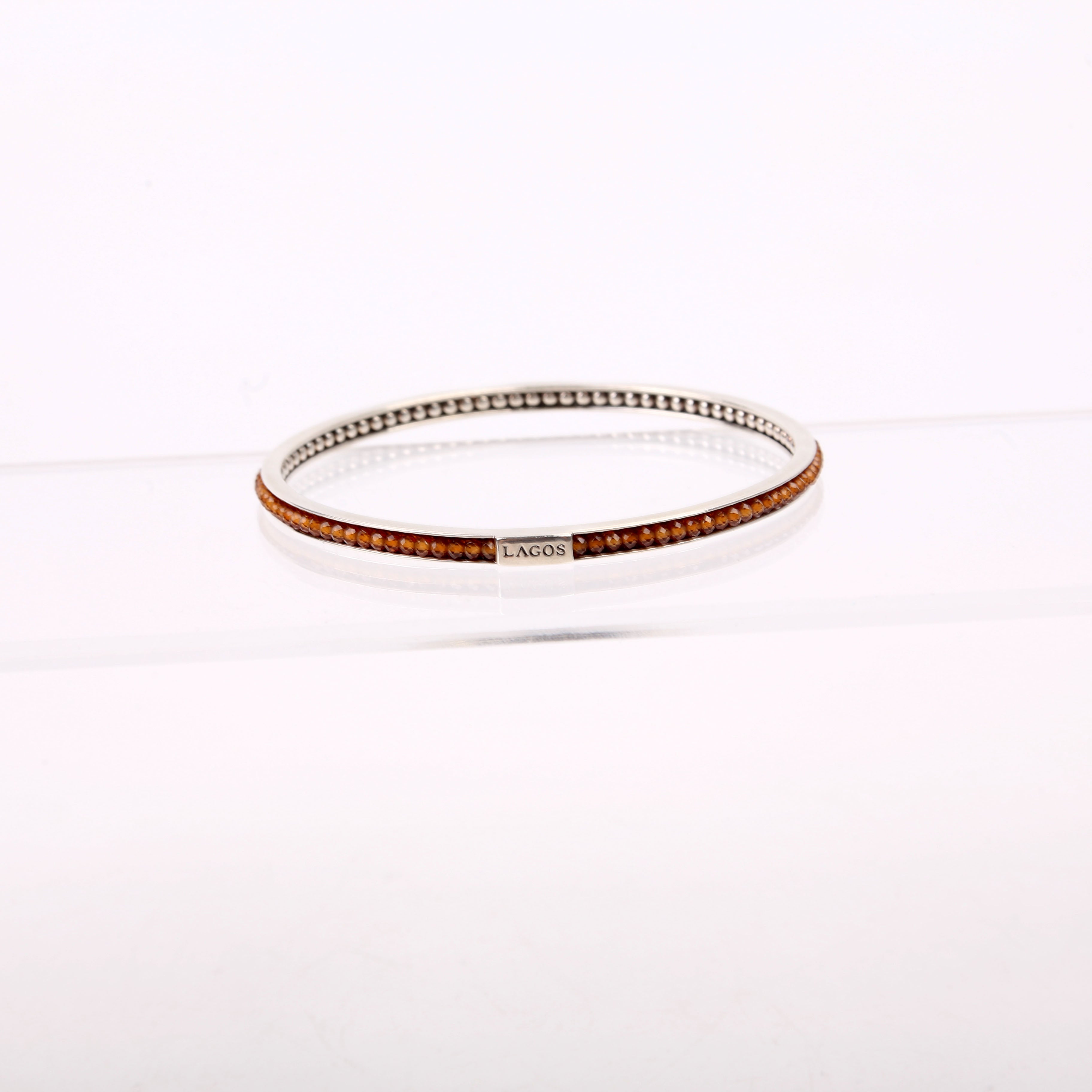 Garnet Bangle 3MM Bracelet 925/Brown