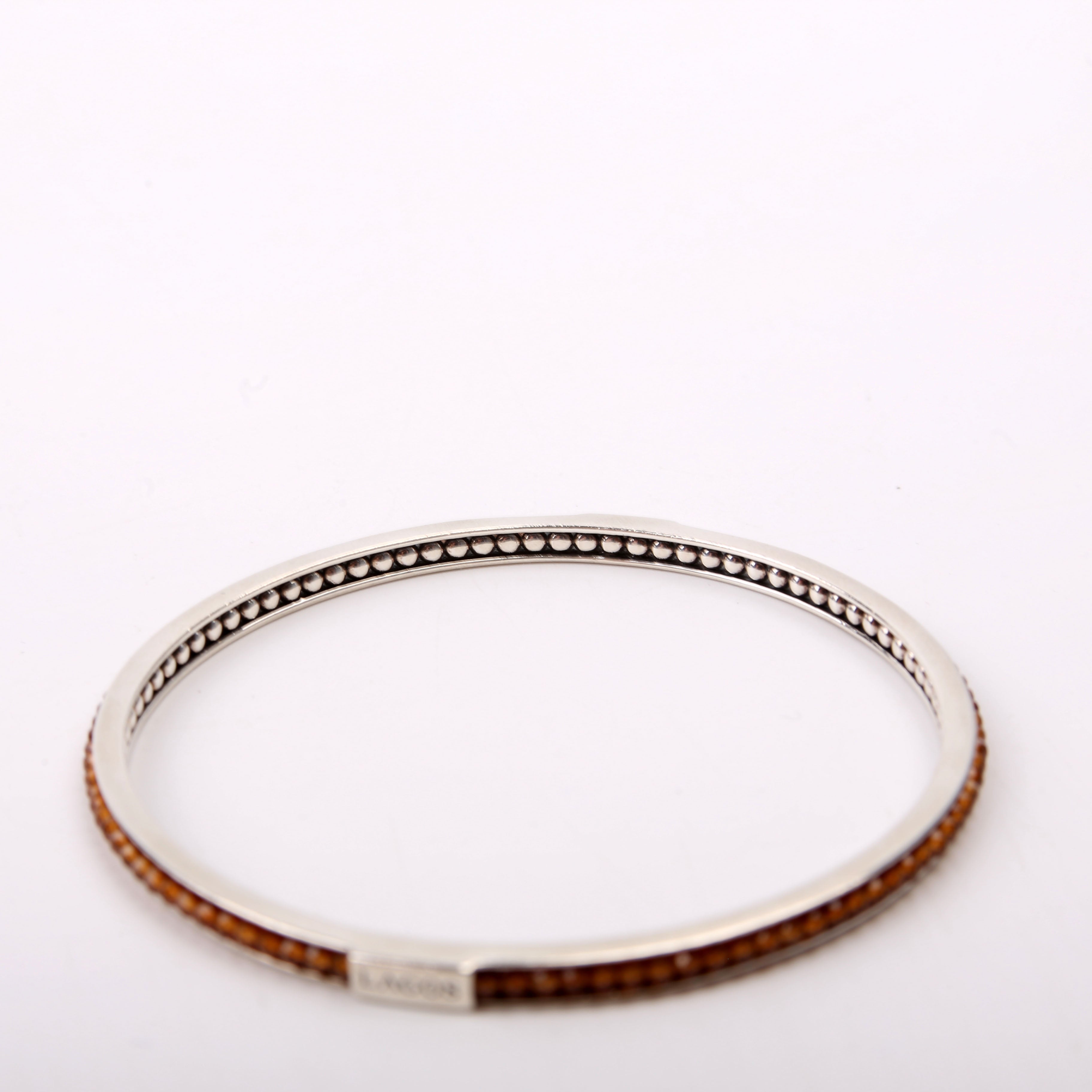 Garnet Bangle 3MM Bracelet 925/Brown