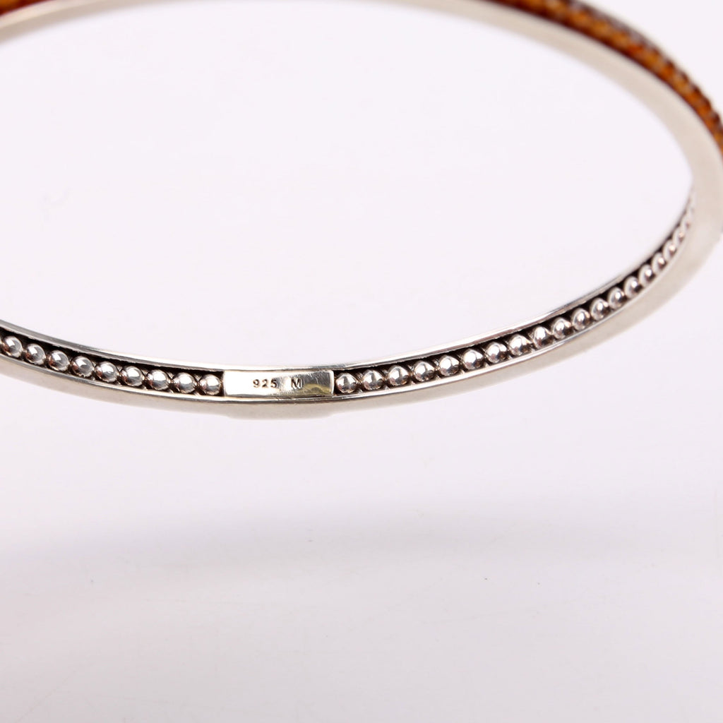 Garnet Bangle 3MM Bracelet 925/Brown