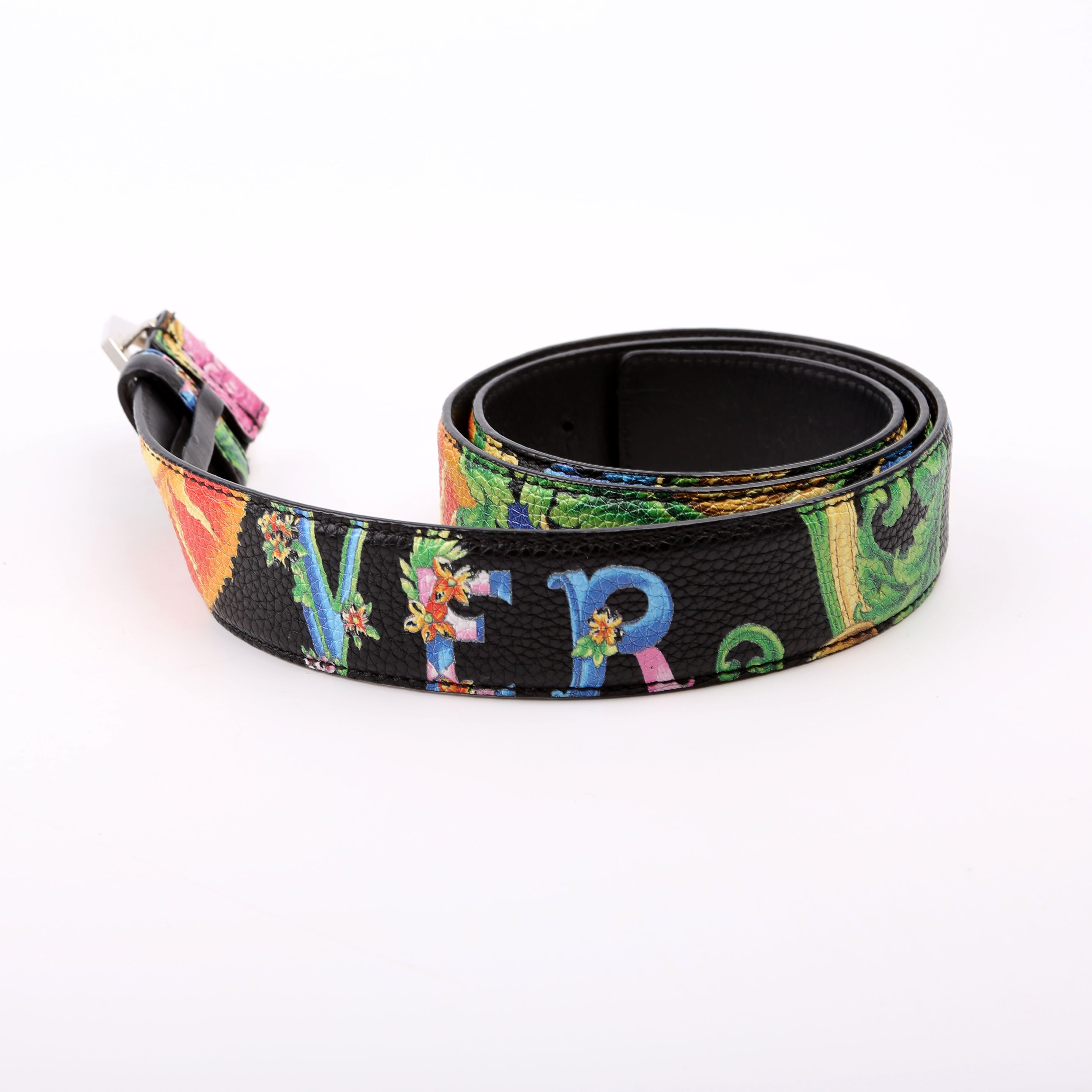 Medusa Buckle Print Belt Size 85/34 Multicolor