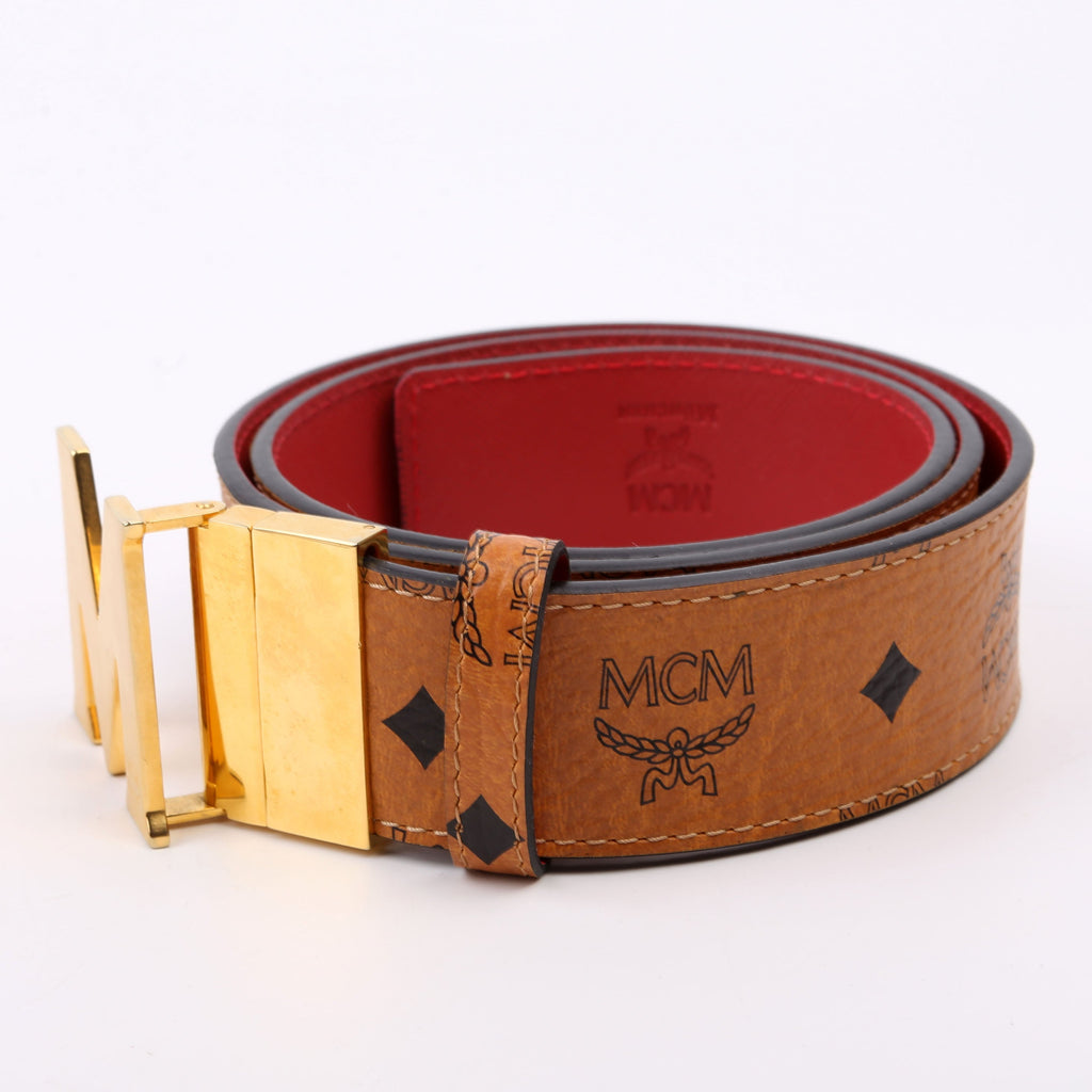 Claus M Reversible Visetos Belt Size 85/34 Tan/Red