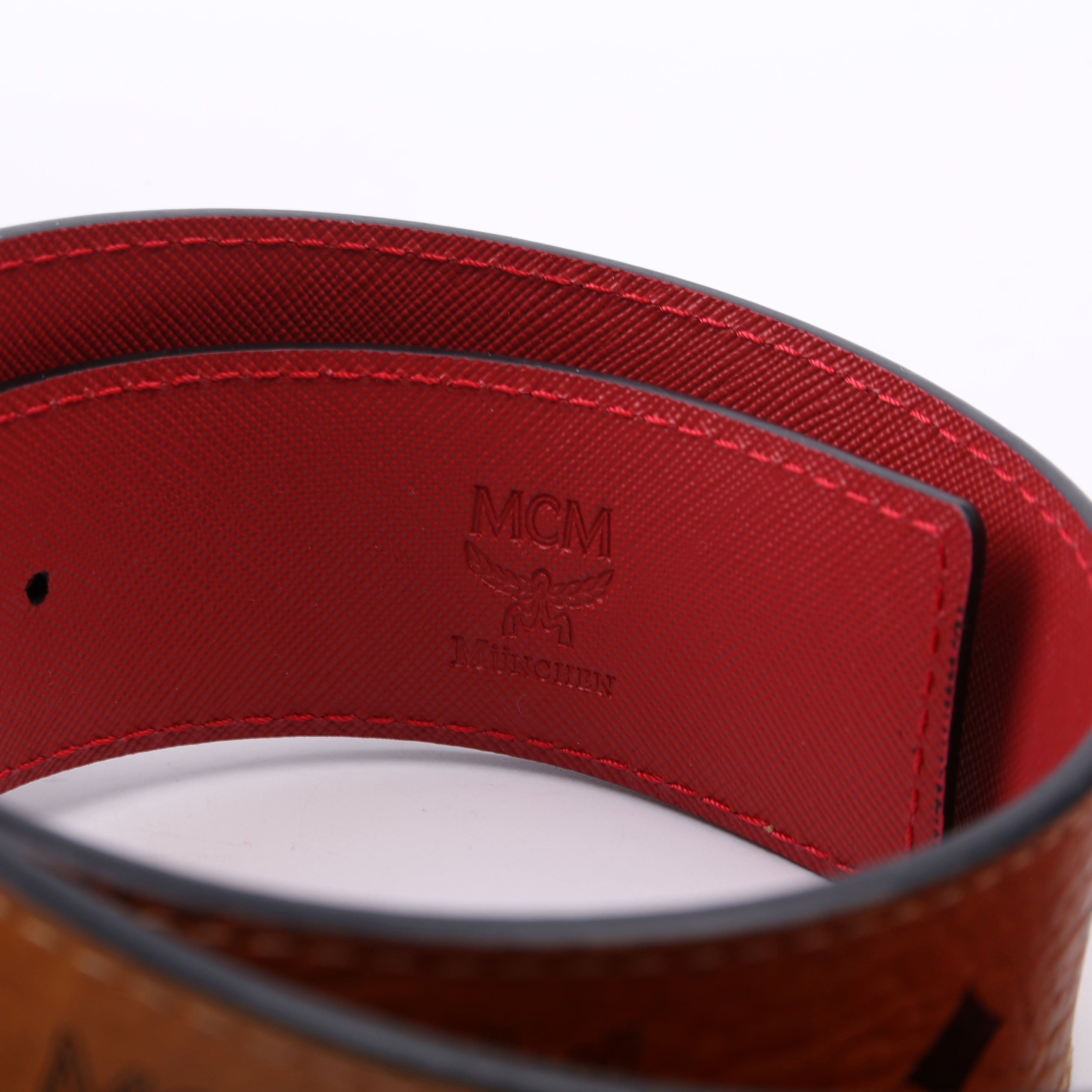 Claus M Reversible Visetos Belt Size 85/34 Tan/Red
