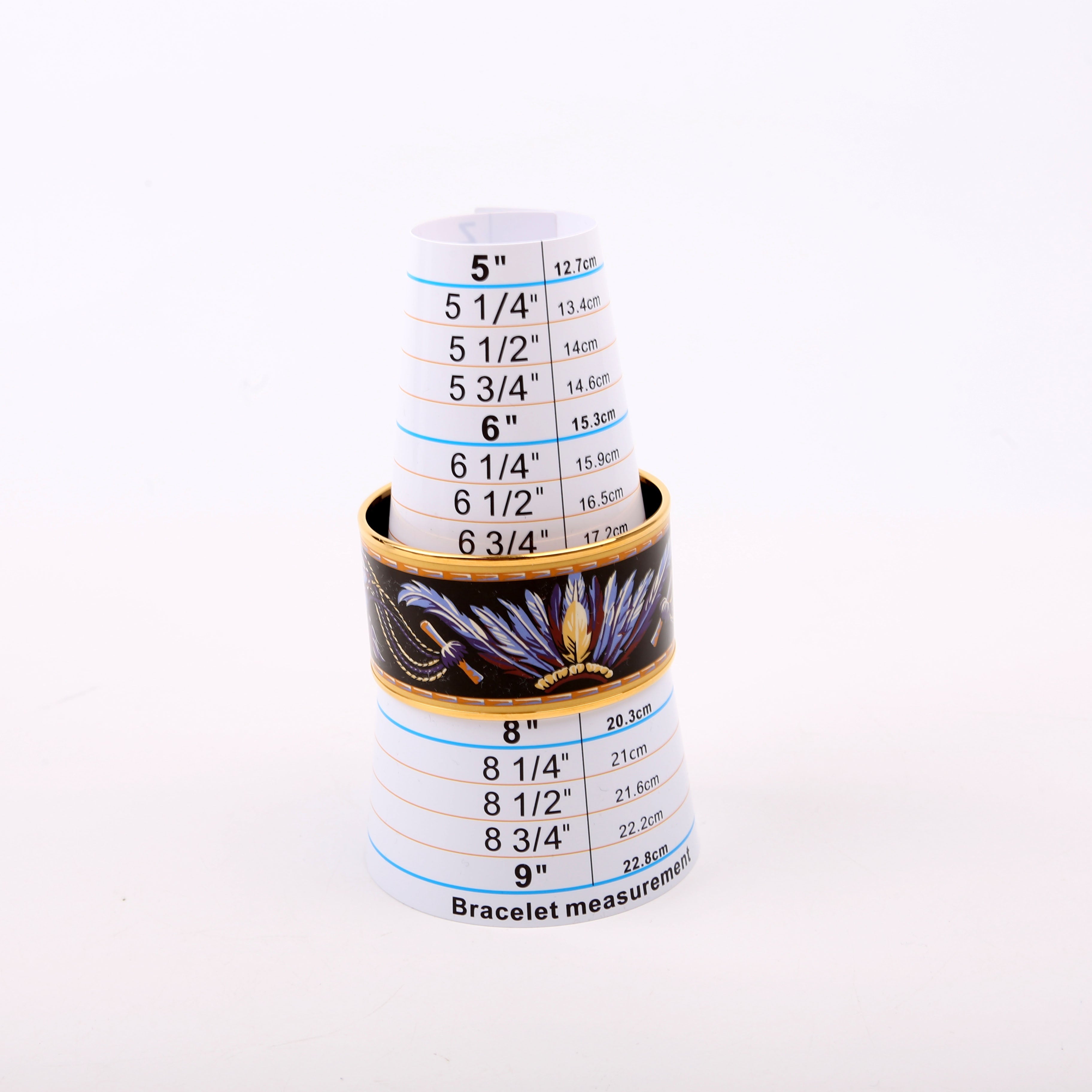 Hermes 'Brazil' Printed Enamel Wide Bangle Bracelet Gold/Multicolor