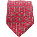 Anchor Pattern Silk Tie Red/Grey