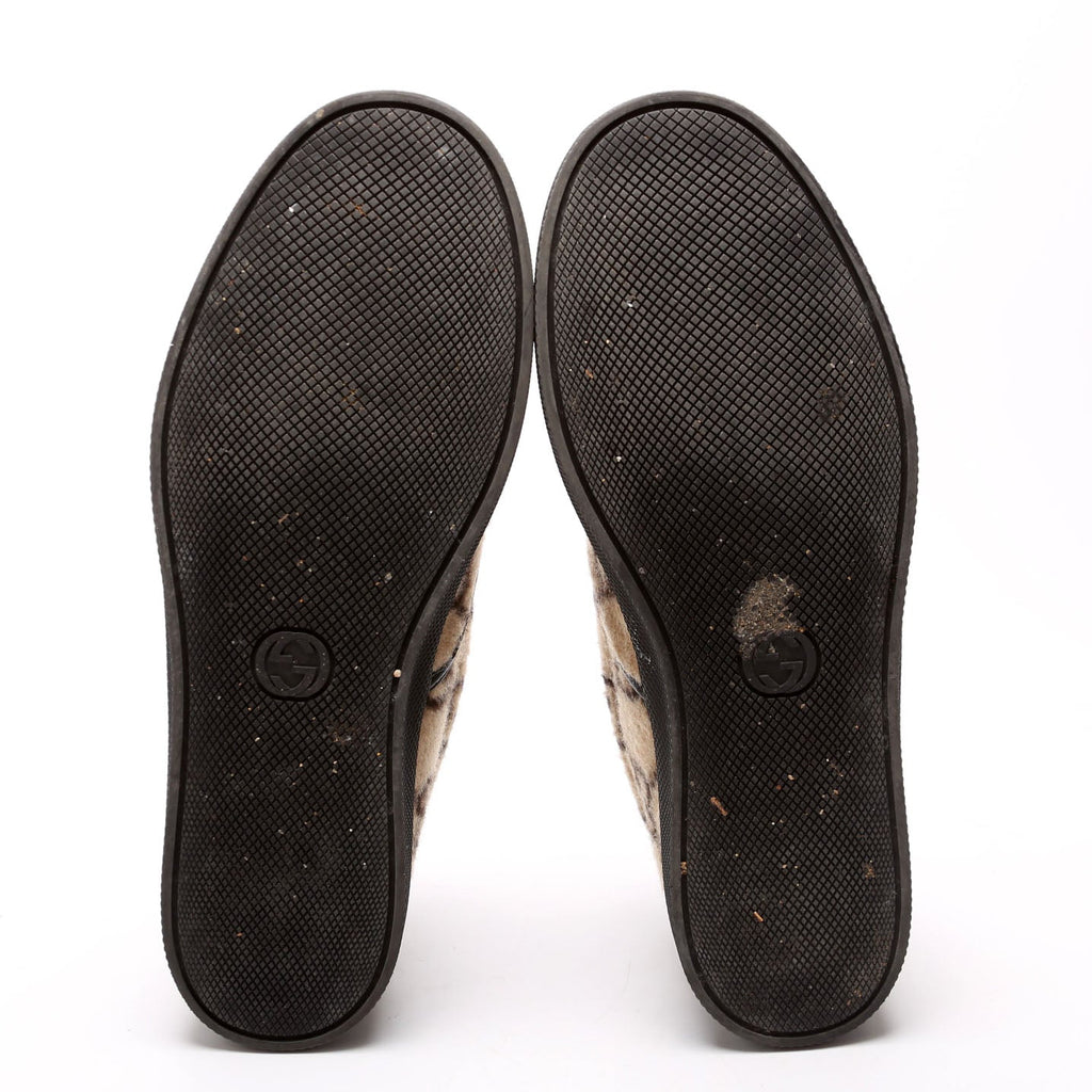 Gucci GG Wool Dublin Slip On Sneakers Men's Size 10 Tan/Black