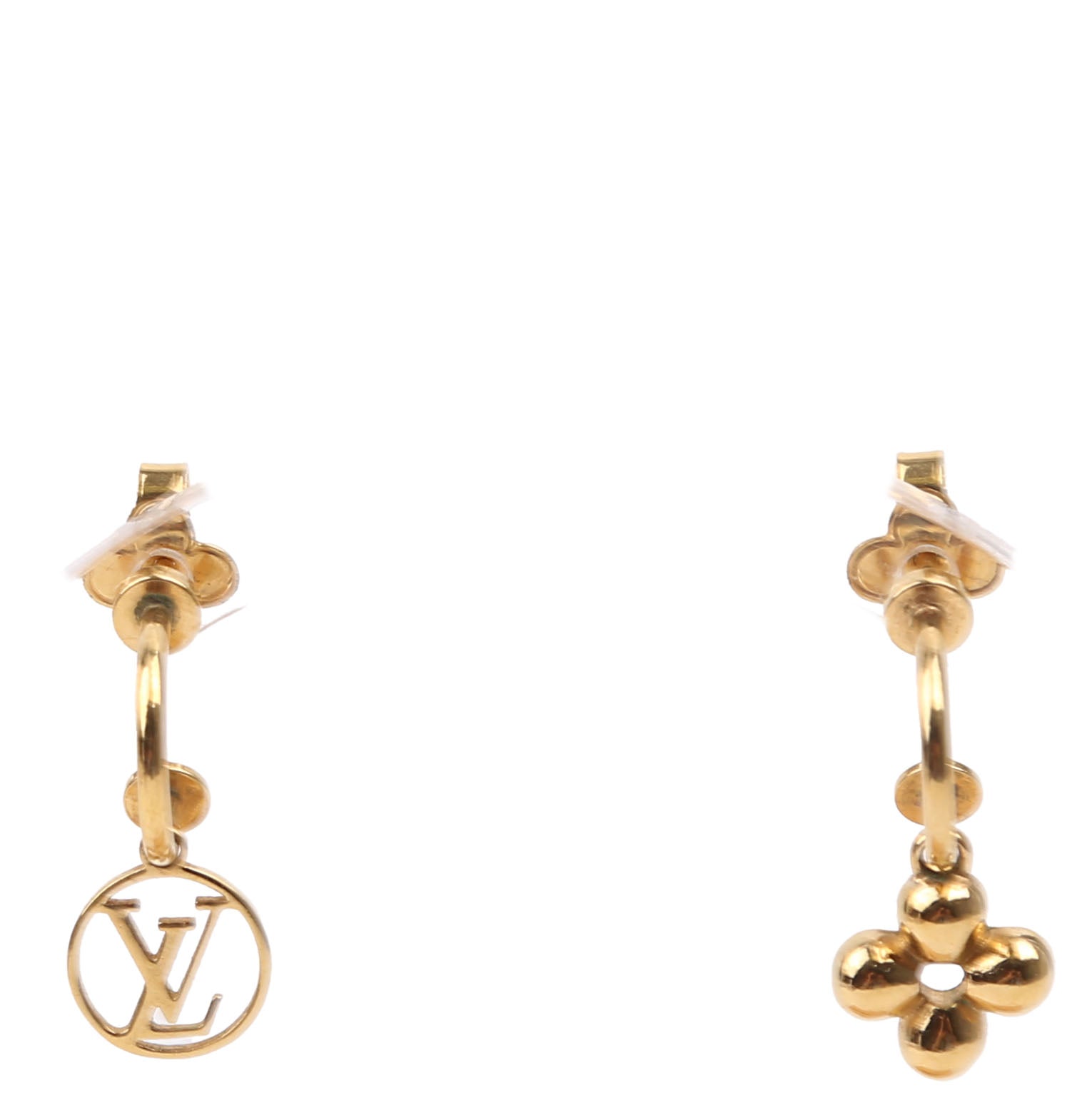 Blooming Drop Charm Earrings Gold
