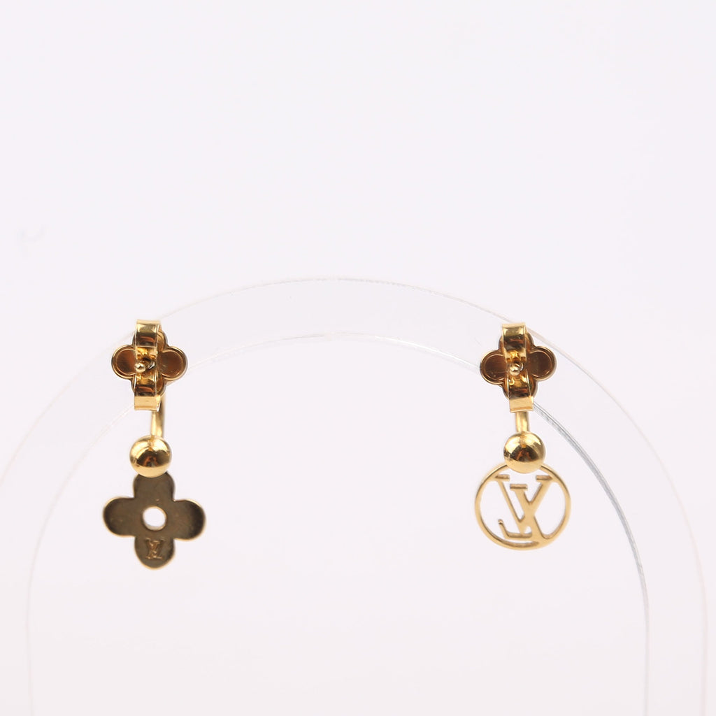 Blooming Drop Charm Earrings Gold