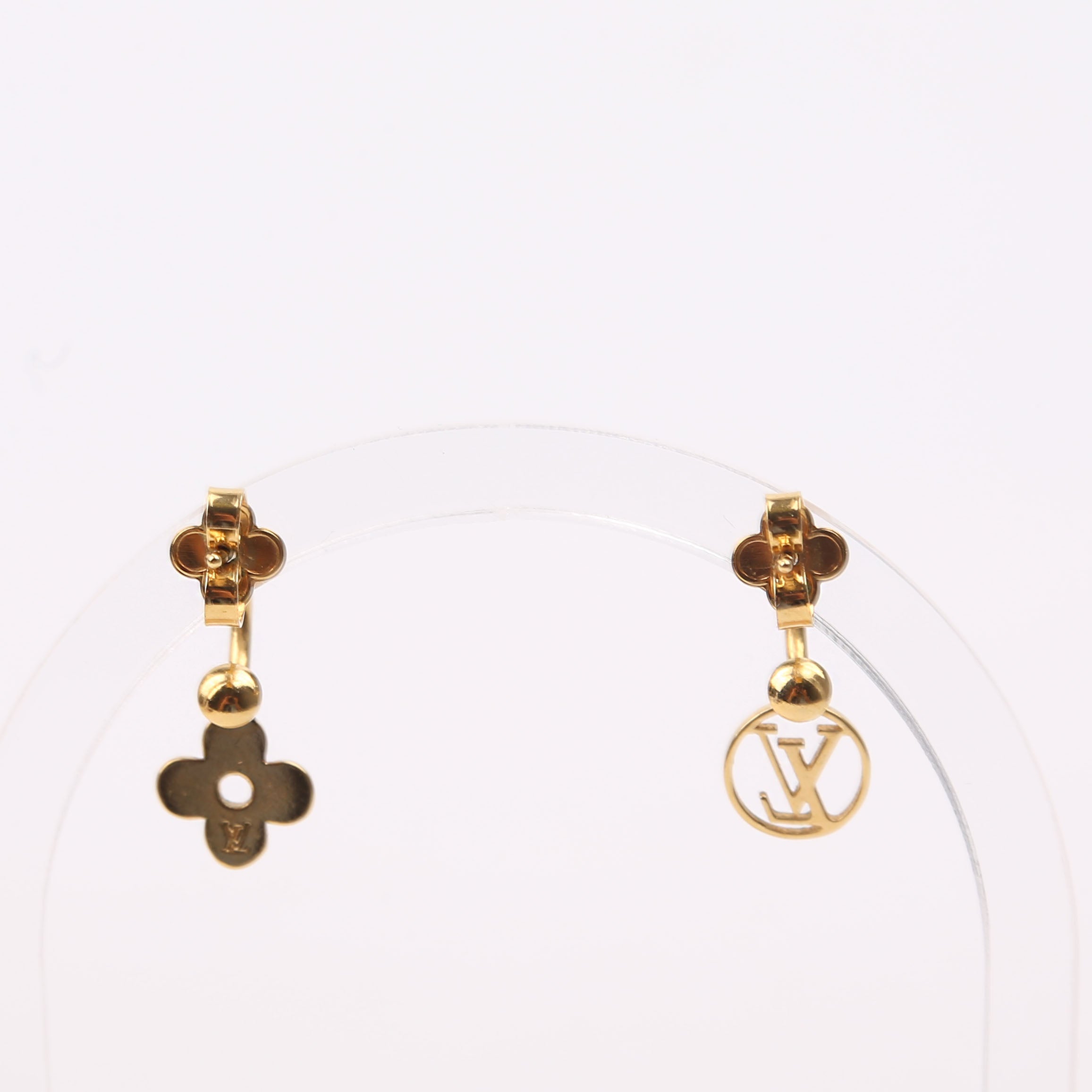 Blooming Drop Charm Earrings Gold