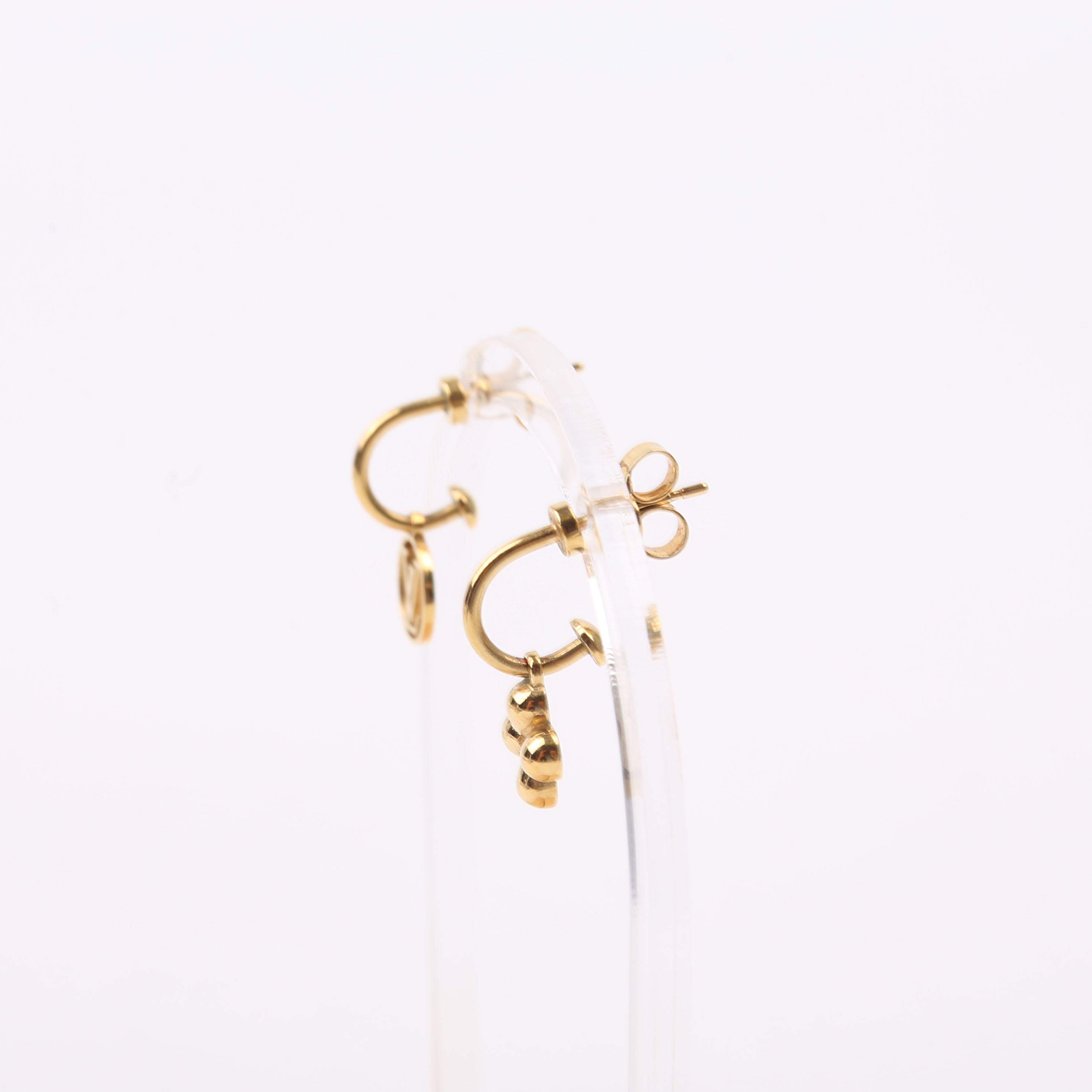 Blooming Drop Charm Earrings Gold