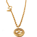 CC Pendant Choker Necklace Gold