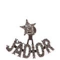 Dior J'Adior Crystal Single Stud Earrings Gunmetal