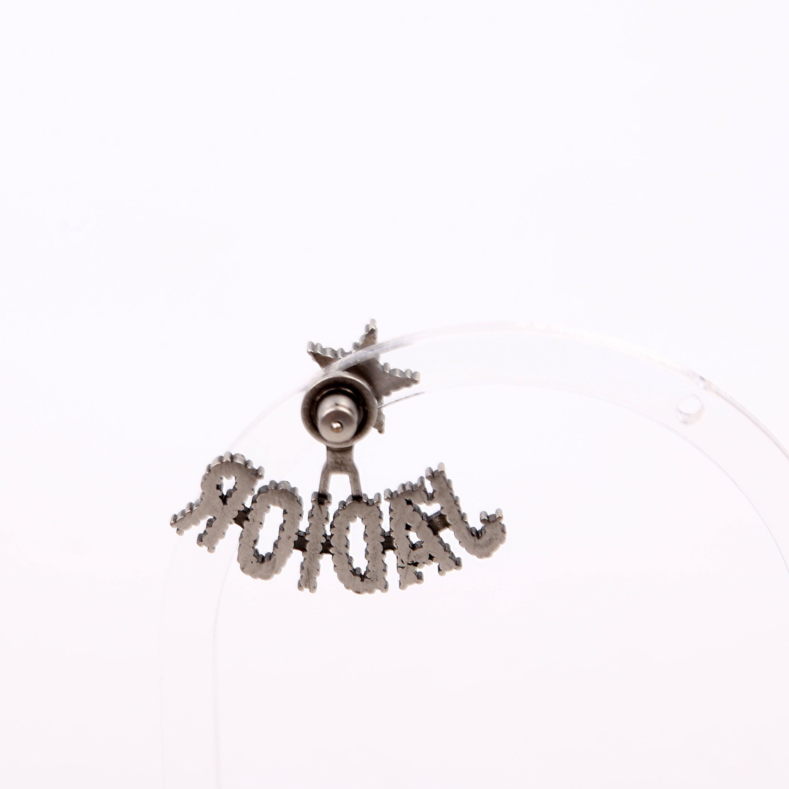 Dior J'Adior Crystal Single Stud Earrings Gunmetal