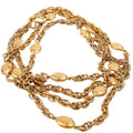 Chanel Logo Long Wrap Vintage Necklace Gold