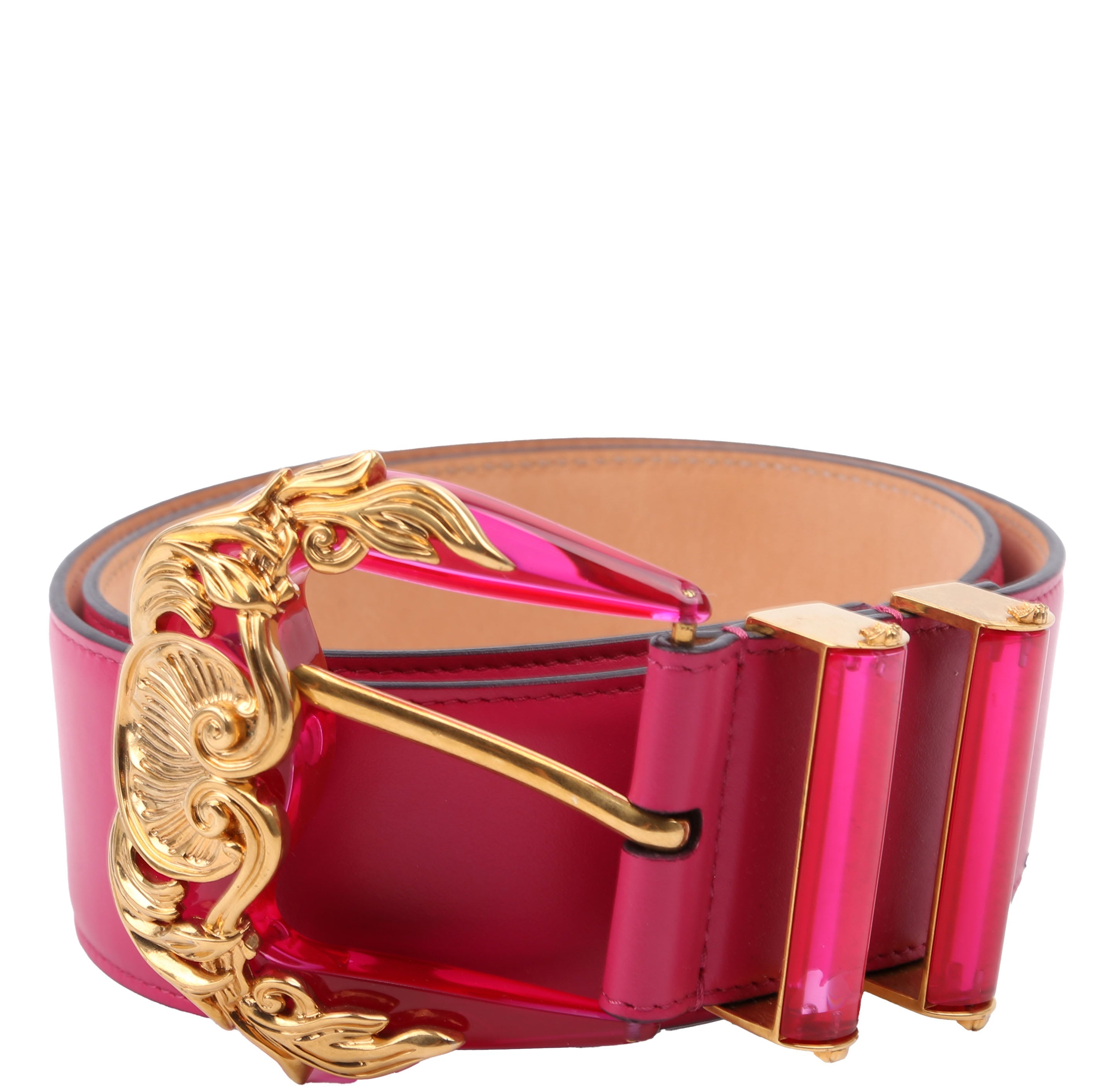 Baroque Bucklet Vitello Belt 80/32 Pink/Gold