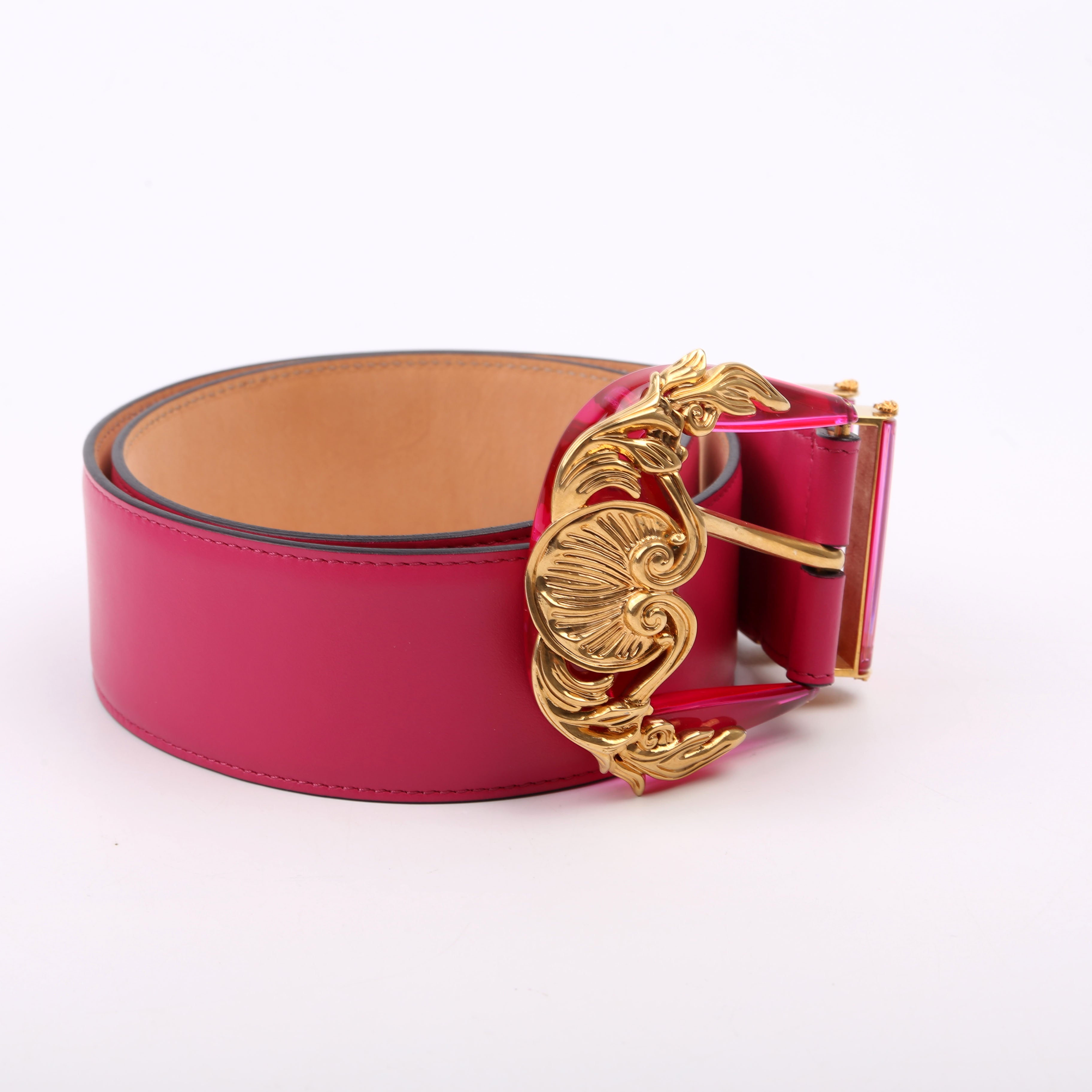 Baroque Bucklet Vitello Belt 80/32 Pink/Gold