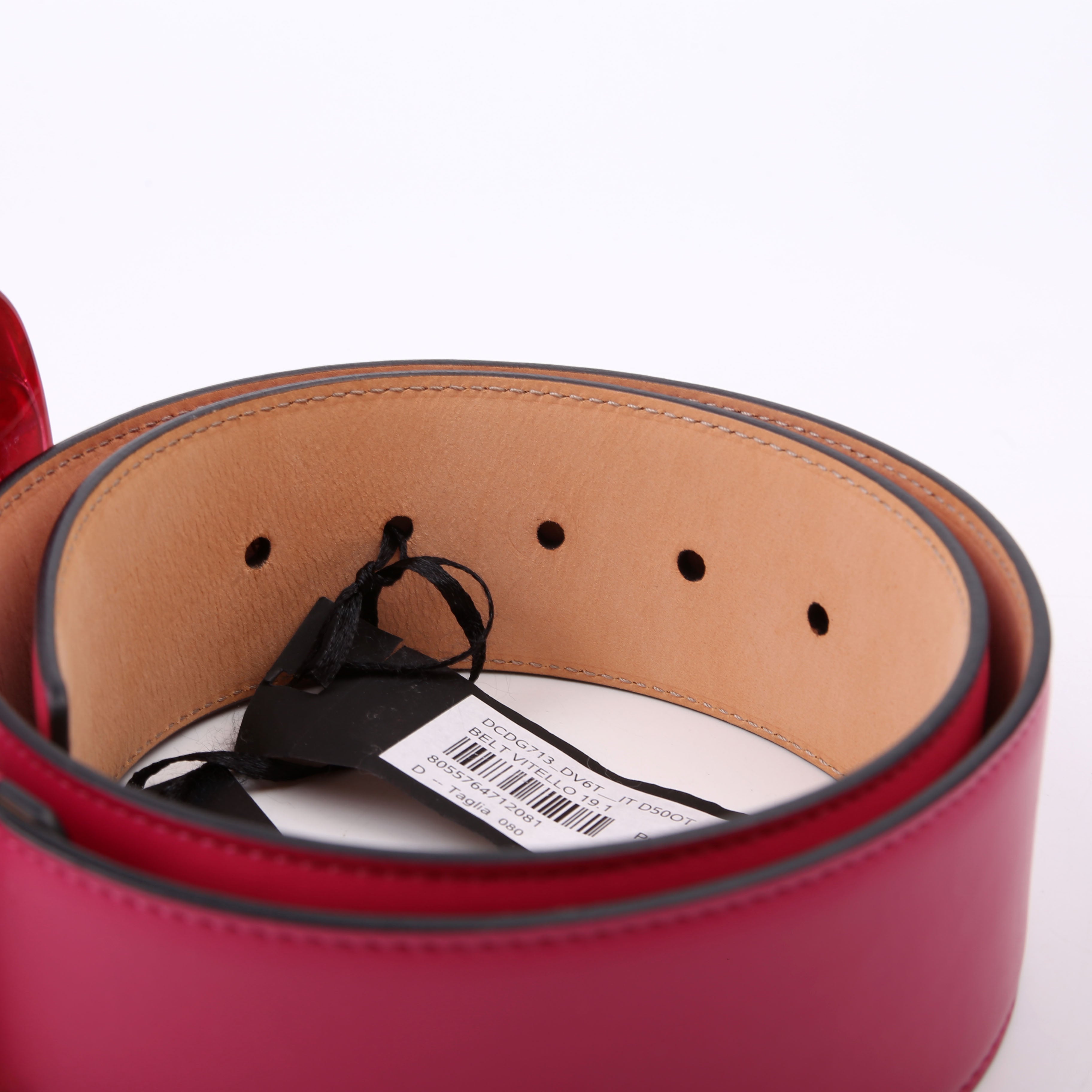 Baroque Bucklet Vitello Belt 80/32 Pink/Gold