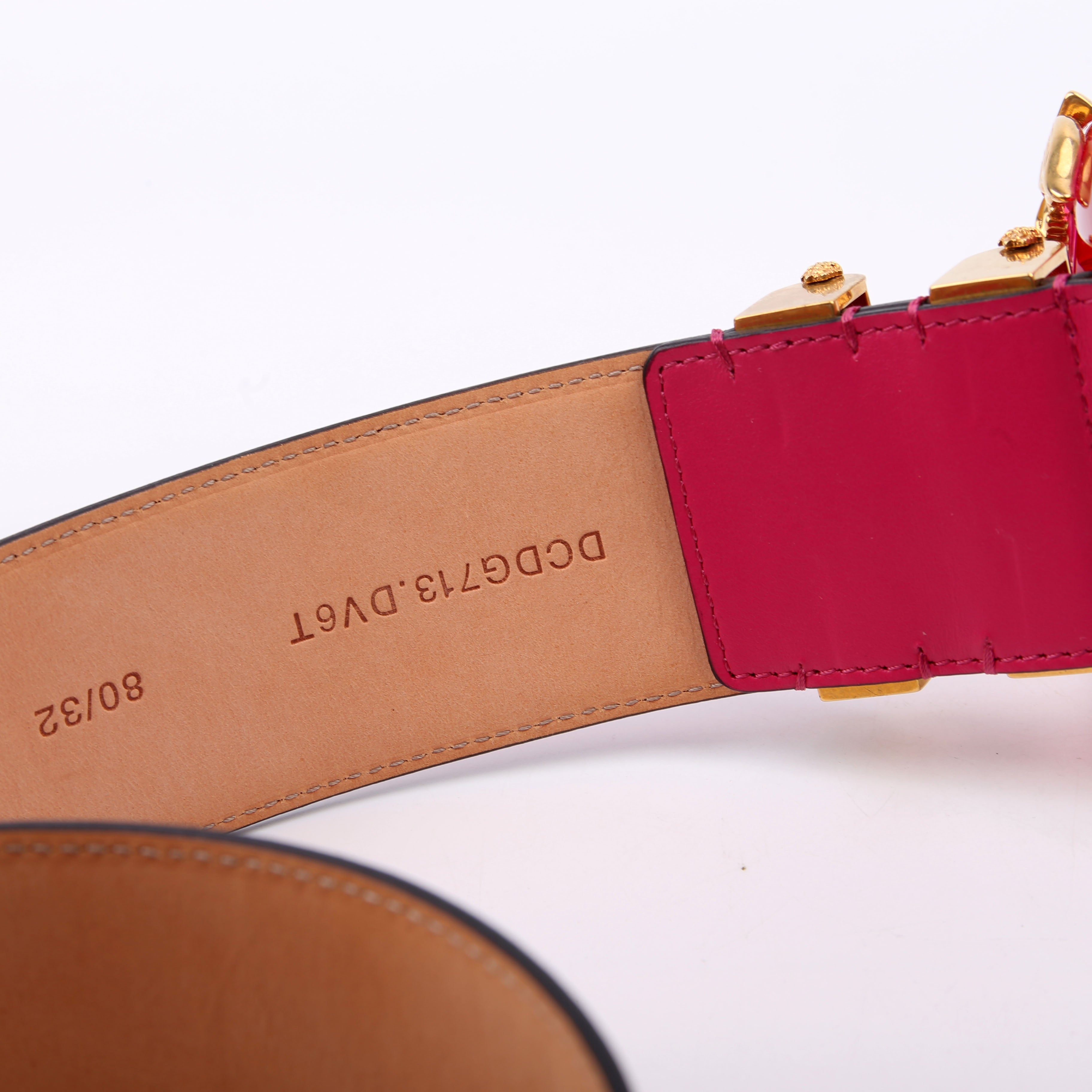 Baroque Bucklet Vitello Belt 80/32 Pink/Gold