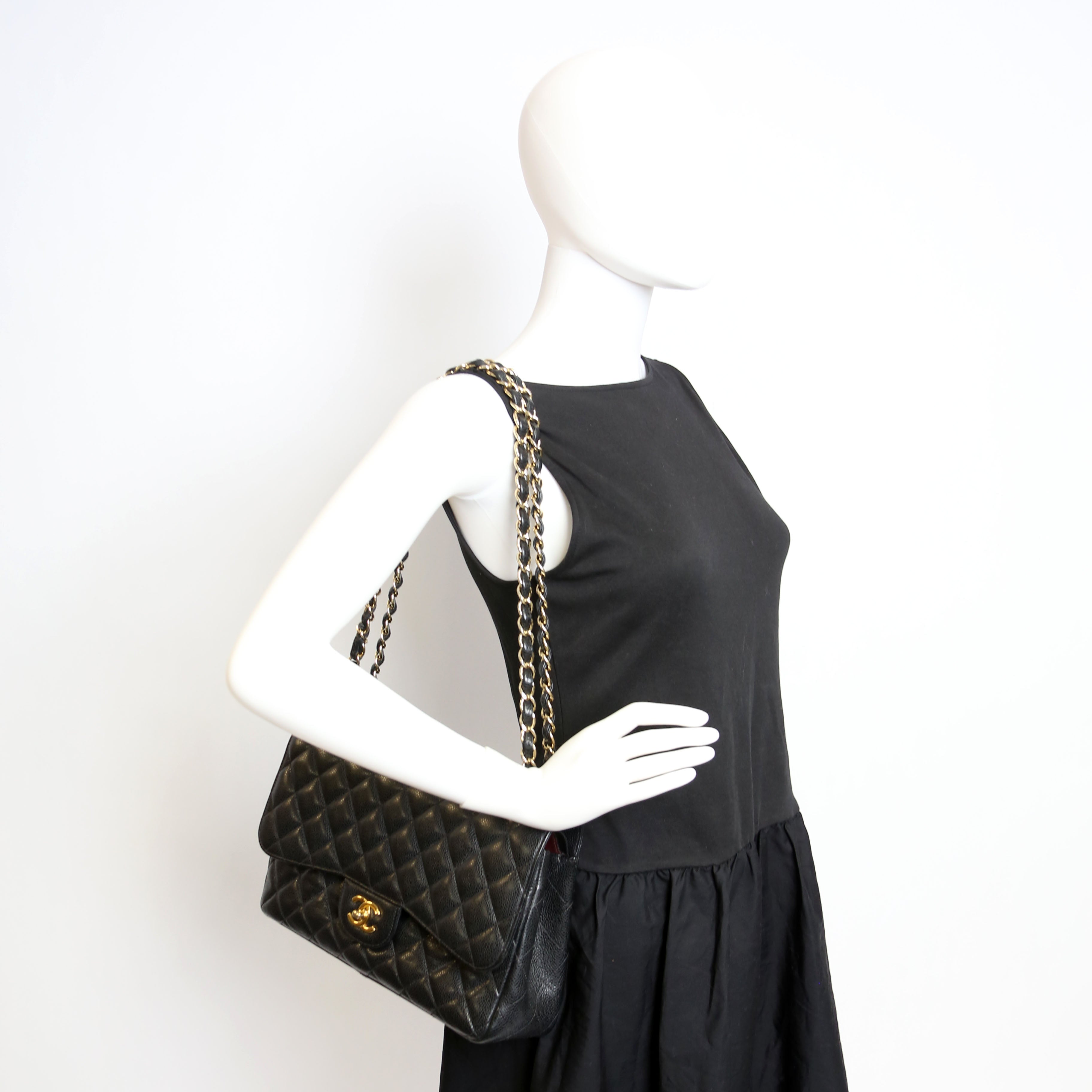 Classic Flap Jum Caviar 17-20M Black/Gold