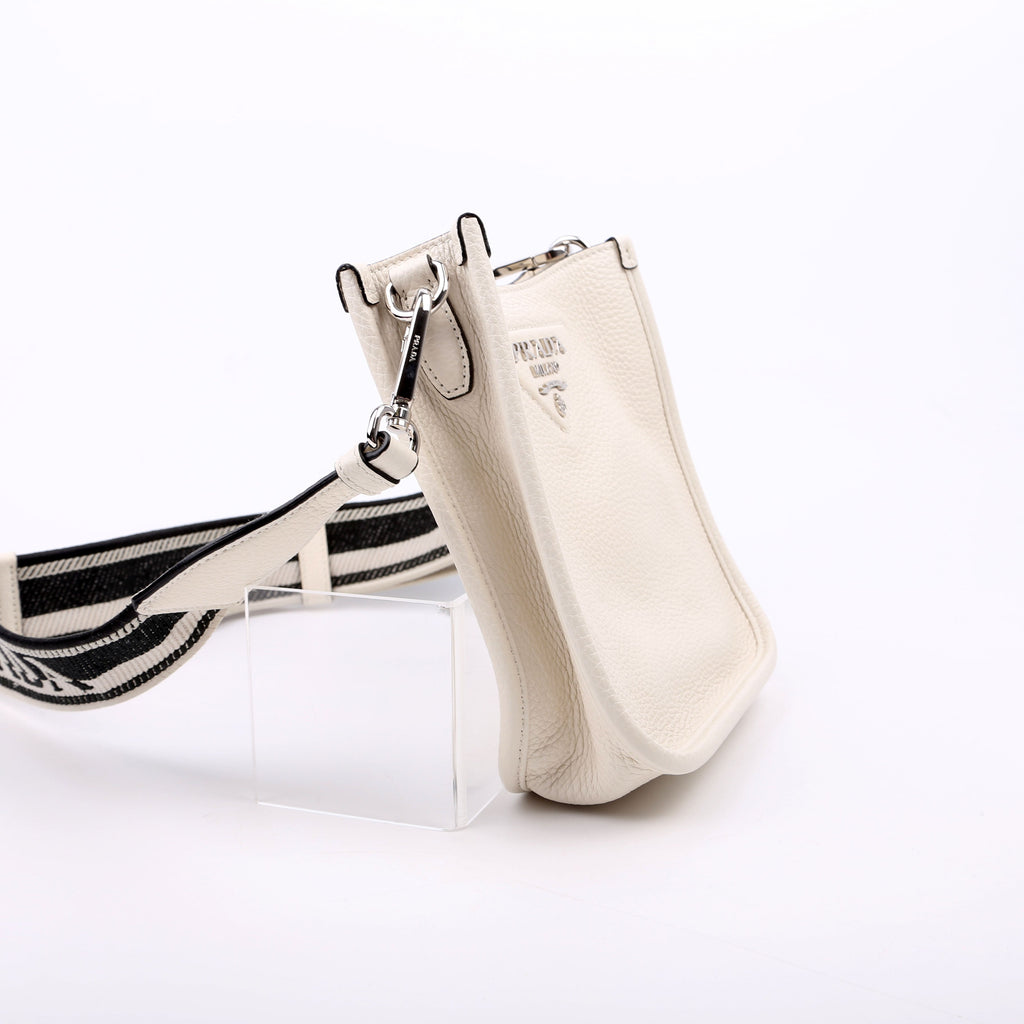 1BH191 Leather Mini Shoulder Bag White