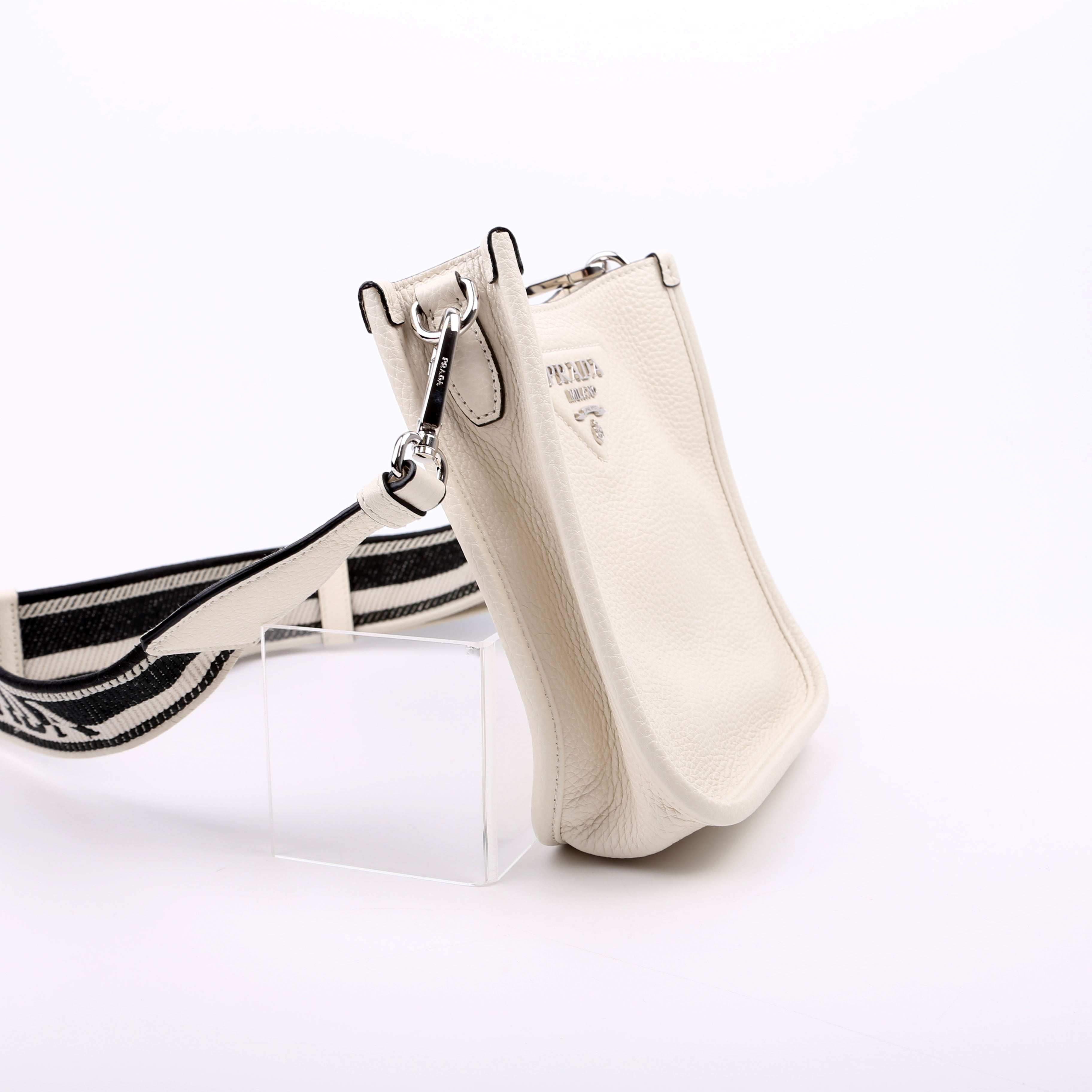 1BH191 Leather Mini Shoulder Bag White