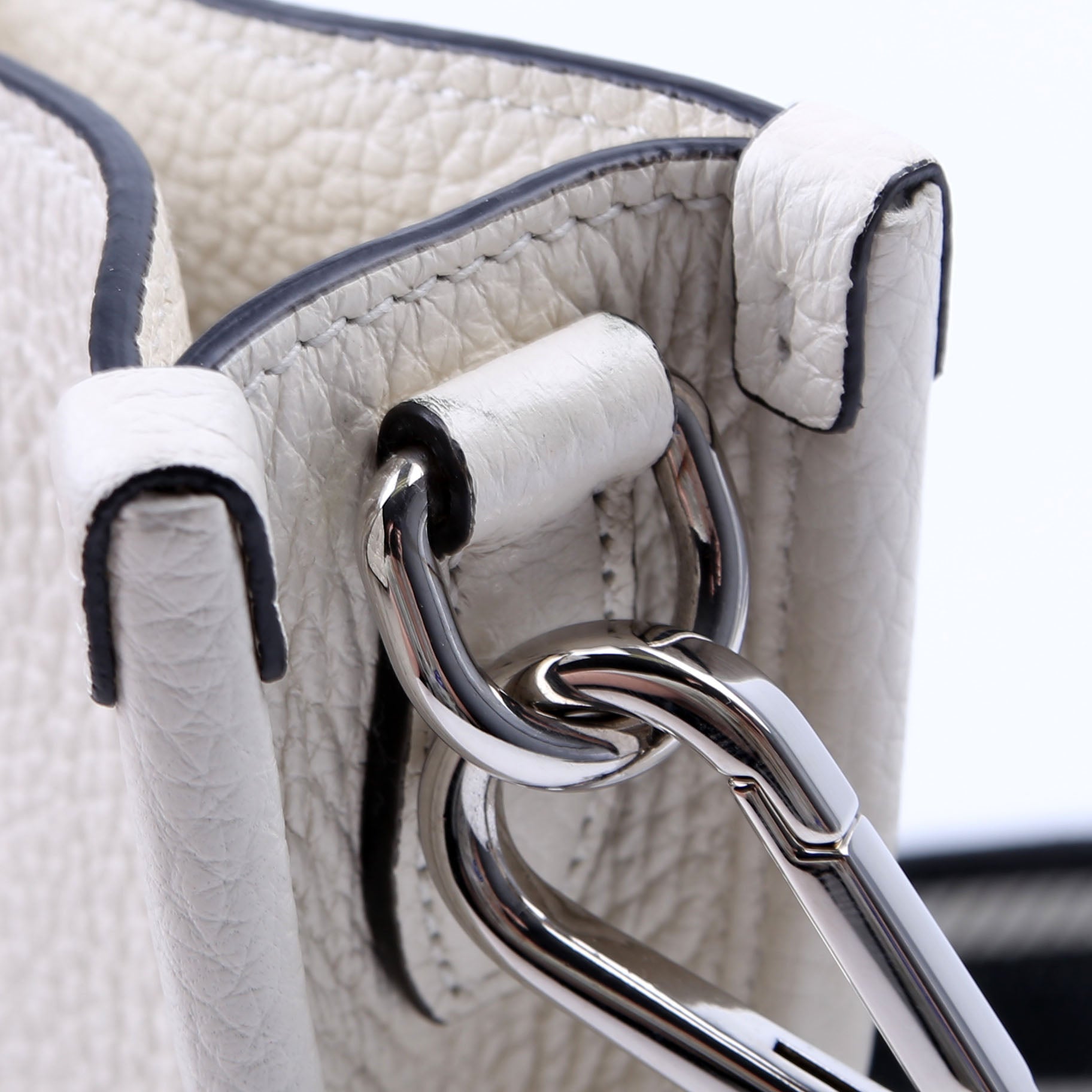 1BH191 Leather Mini Shoulder Bag White