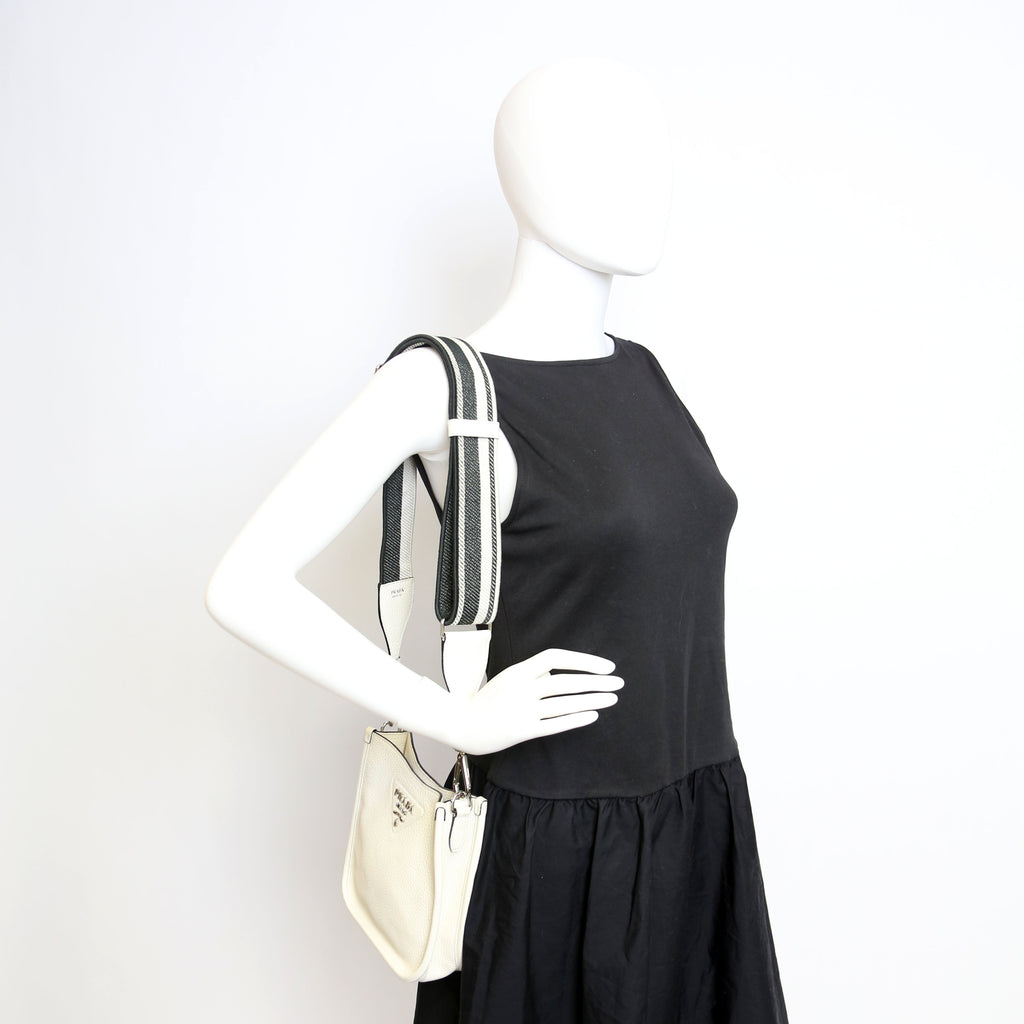 1BH191 Leather Mini Shoulder Bag White
