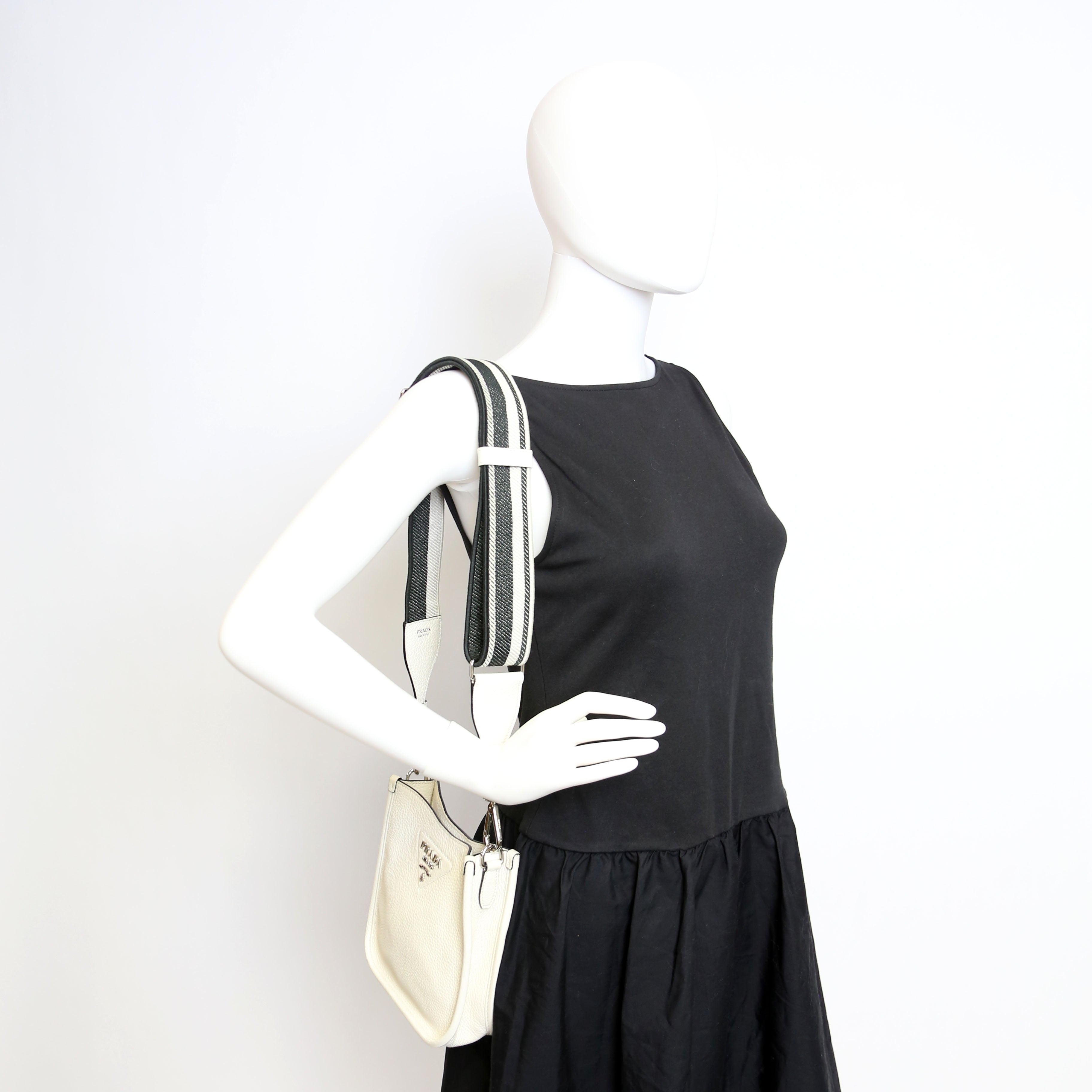 1BH191 Leather Mini Shoulder Bag White