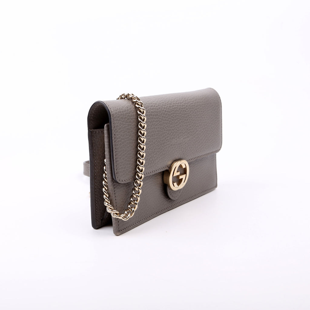 510314 Interlocking G Chain Wallet Grey