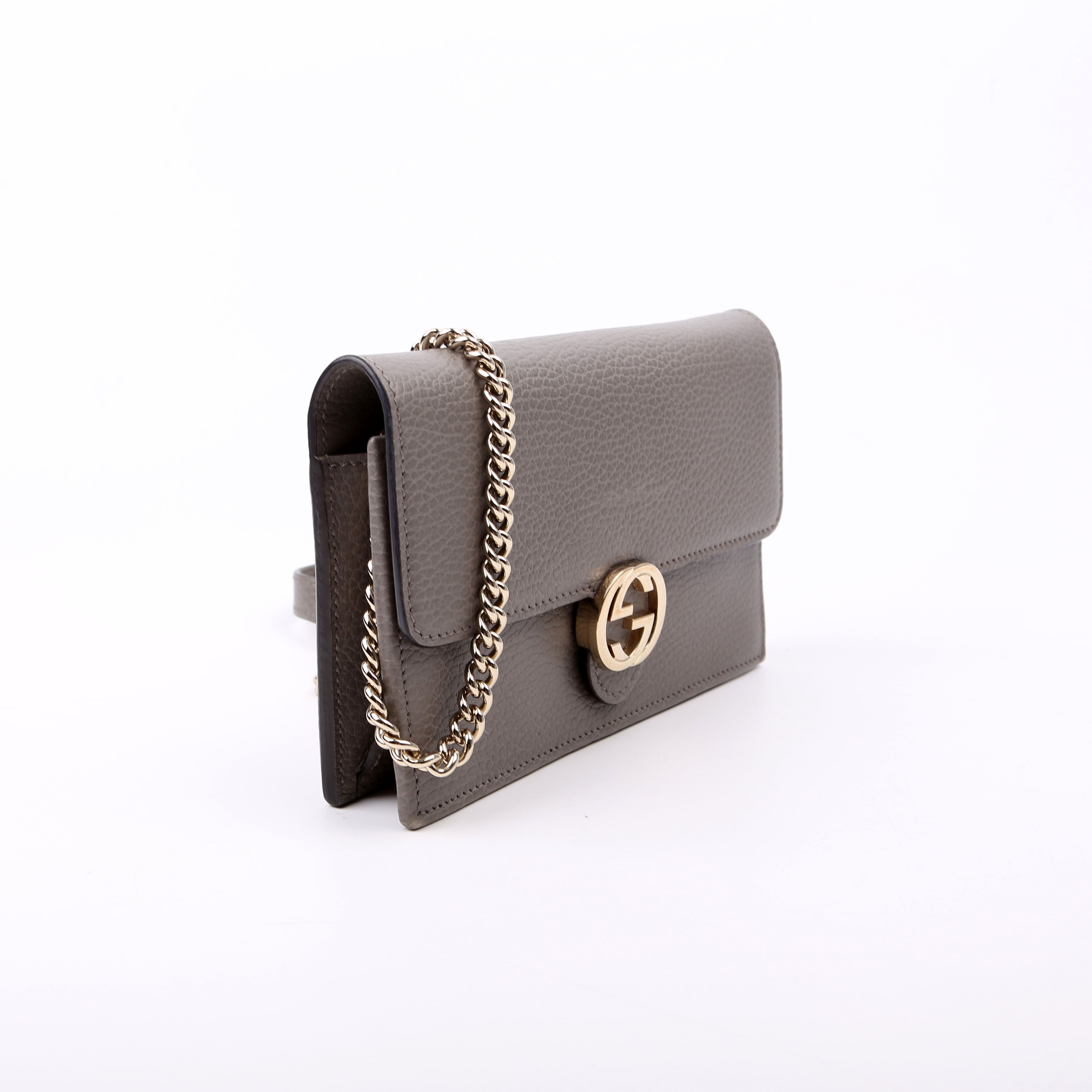 510314 Interlocking G Chain Wallet Grey