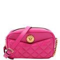 La Medusa Quilted Leather Small Camera Bag Pink