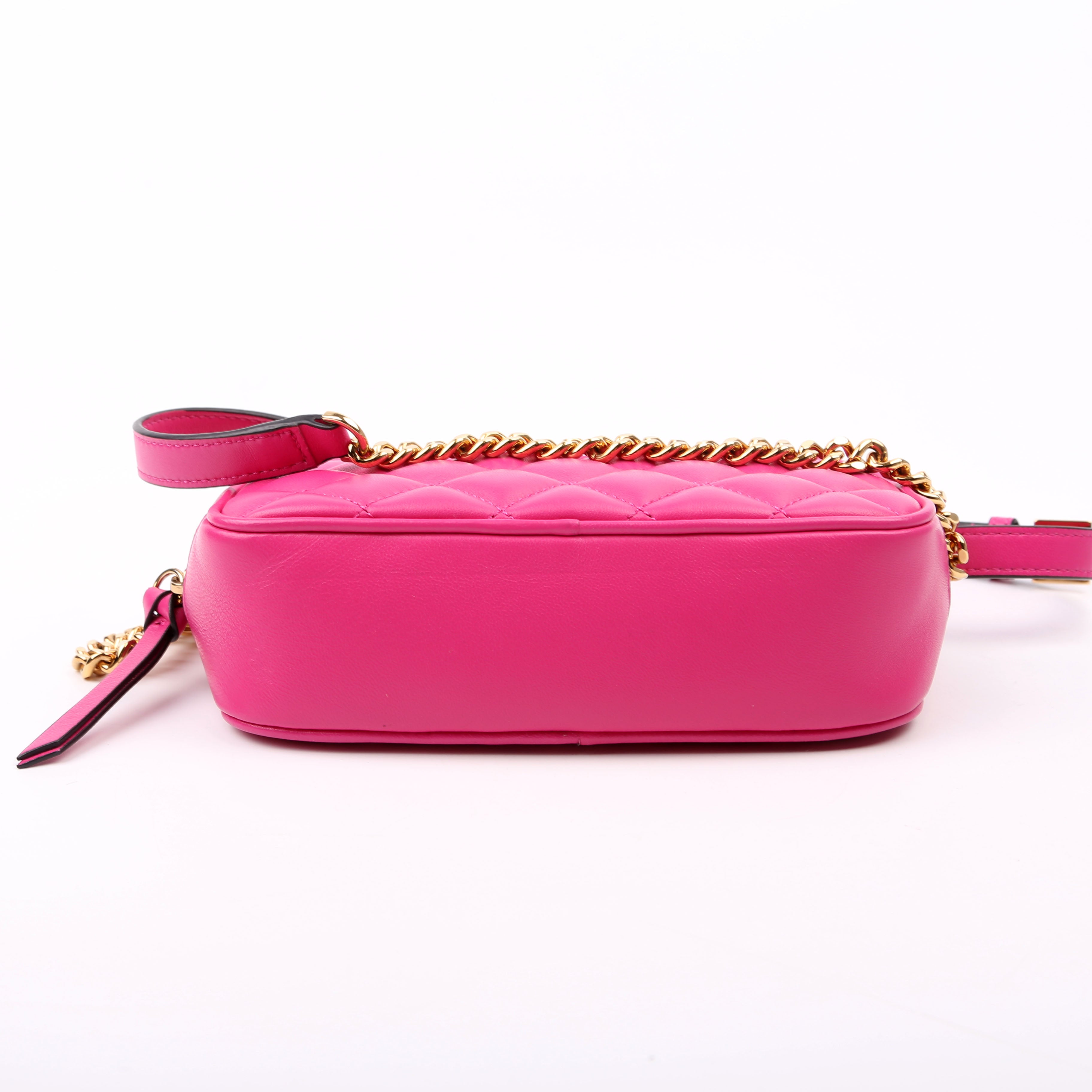 La Medusa Quilted Leather Small Camera Bag Pink